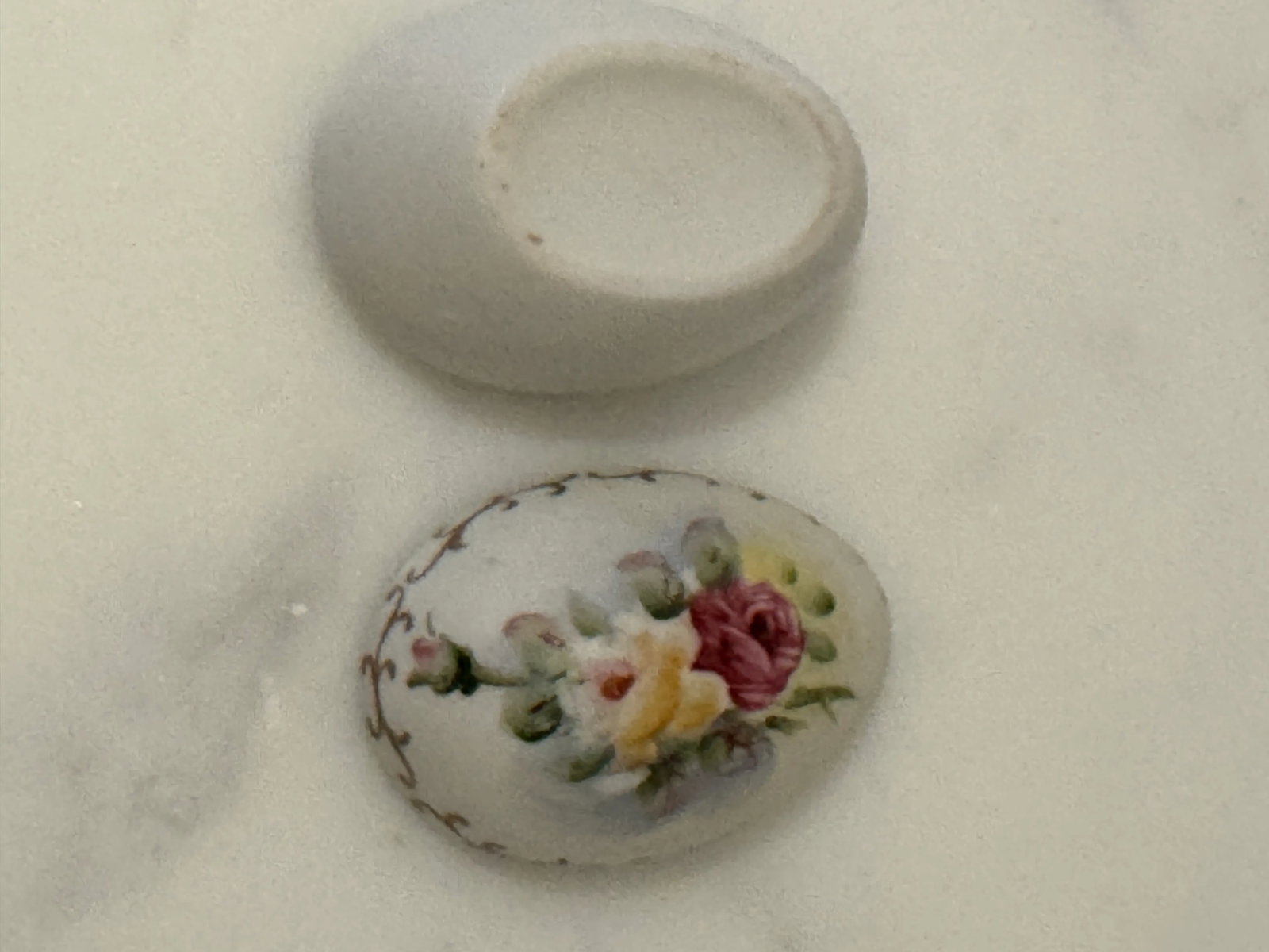 Porcelain Hand Painted Egg Trinket Box - 2