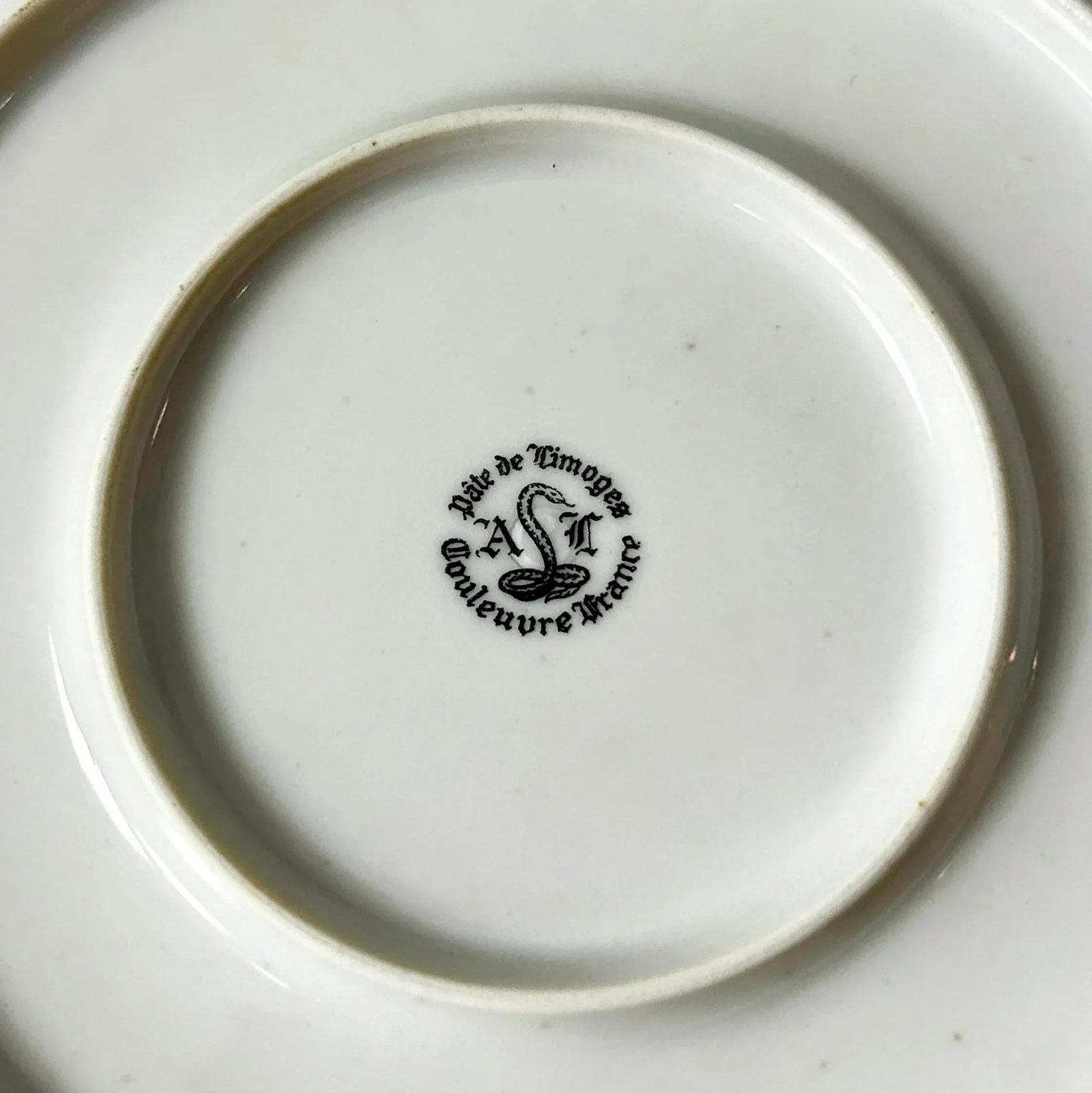 Vintage Pate De Limoges Plate - Couleuvre France - Rose & Floral Hand Painted With Gold Accents - 9