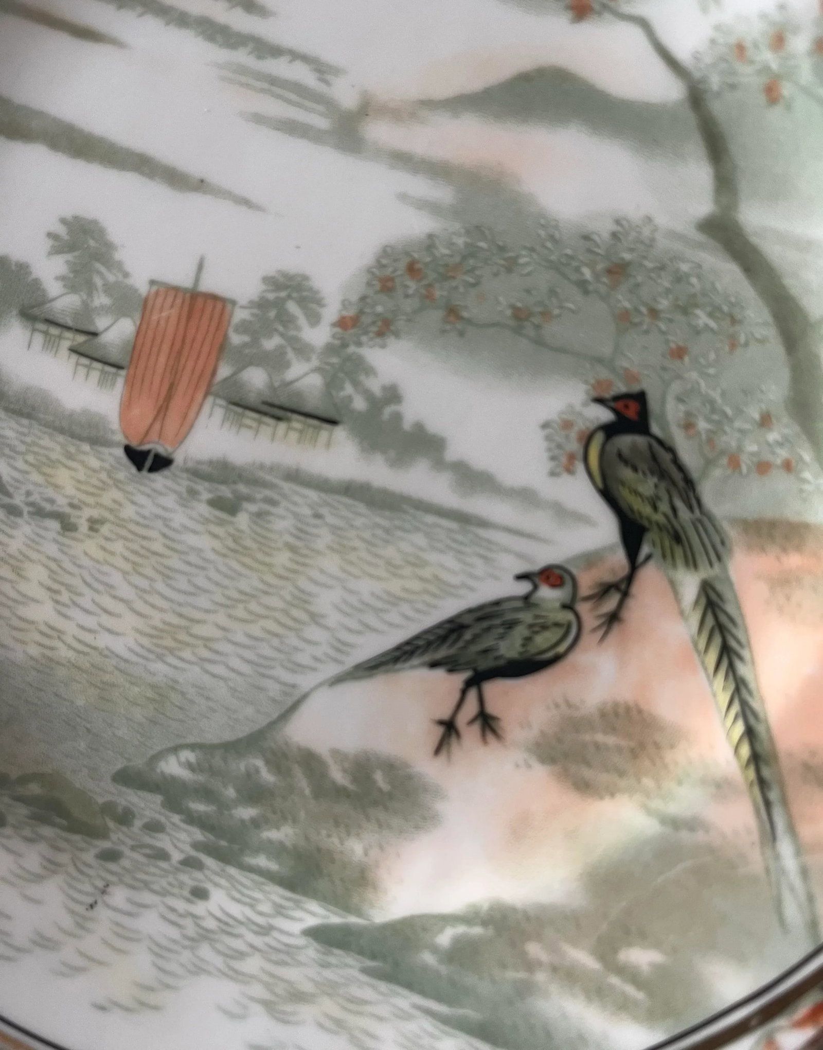 Late 18th Century Hand Painted Porcelain Plate of Serene Japanese Landscape With Birds - 6