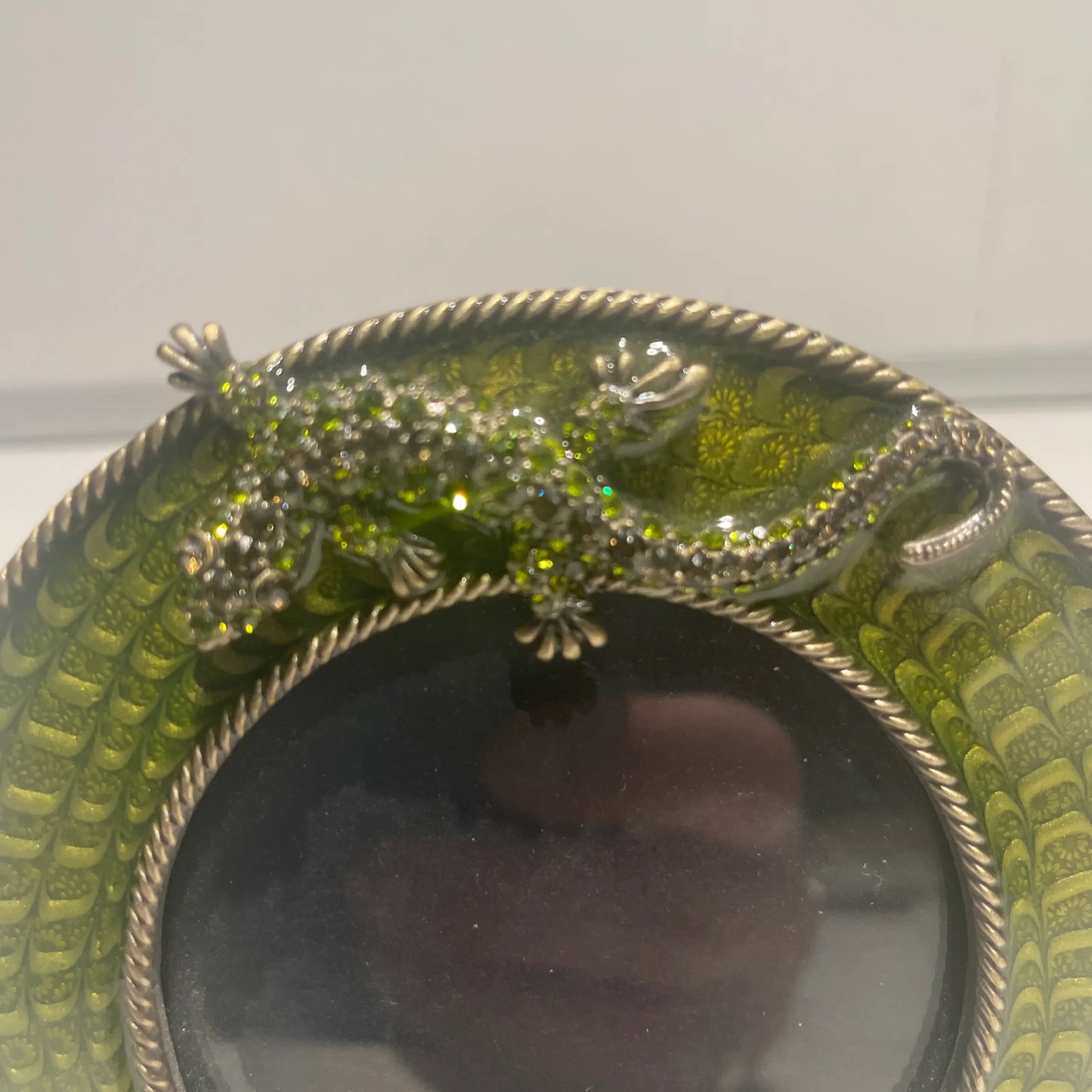 Enamel and Crystal Picture Frame With Gecko - 2