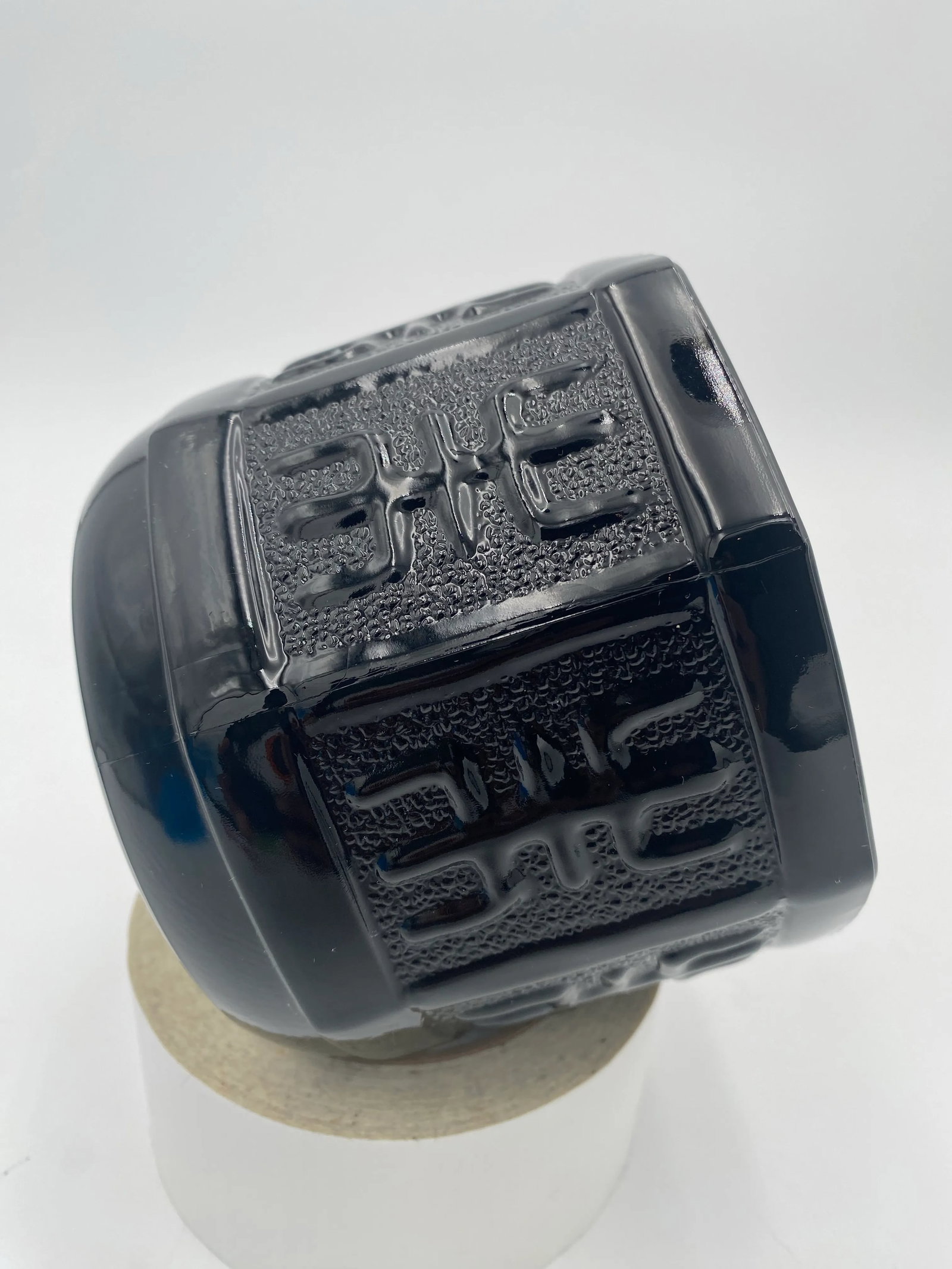 Vintage Asian Black Amethyst Glass Vessel - 3