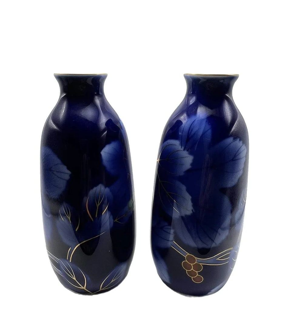 Fukagawa Seijji Cobalt Blue Sake Bottles - 2