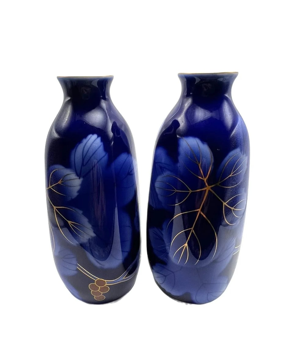 Fukagawa Seijji Cobalt Blue Sake Bottles - 4