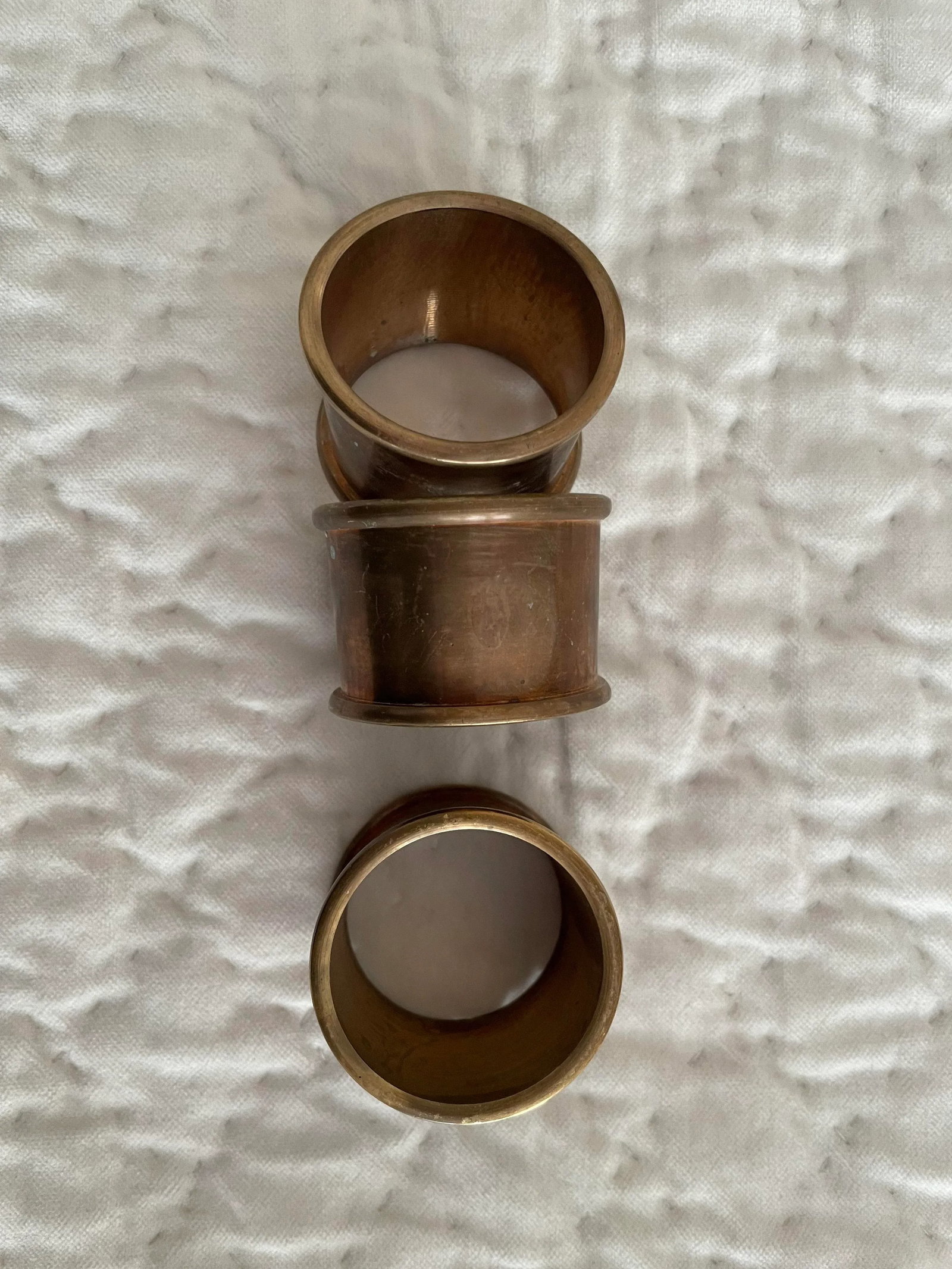 Set of 3 Vintage Brass Napkin Rings - 2