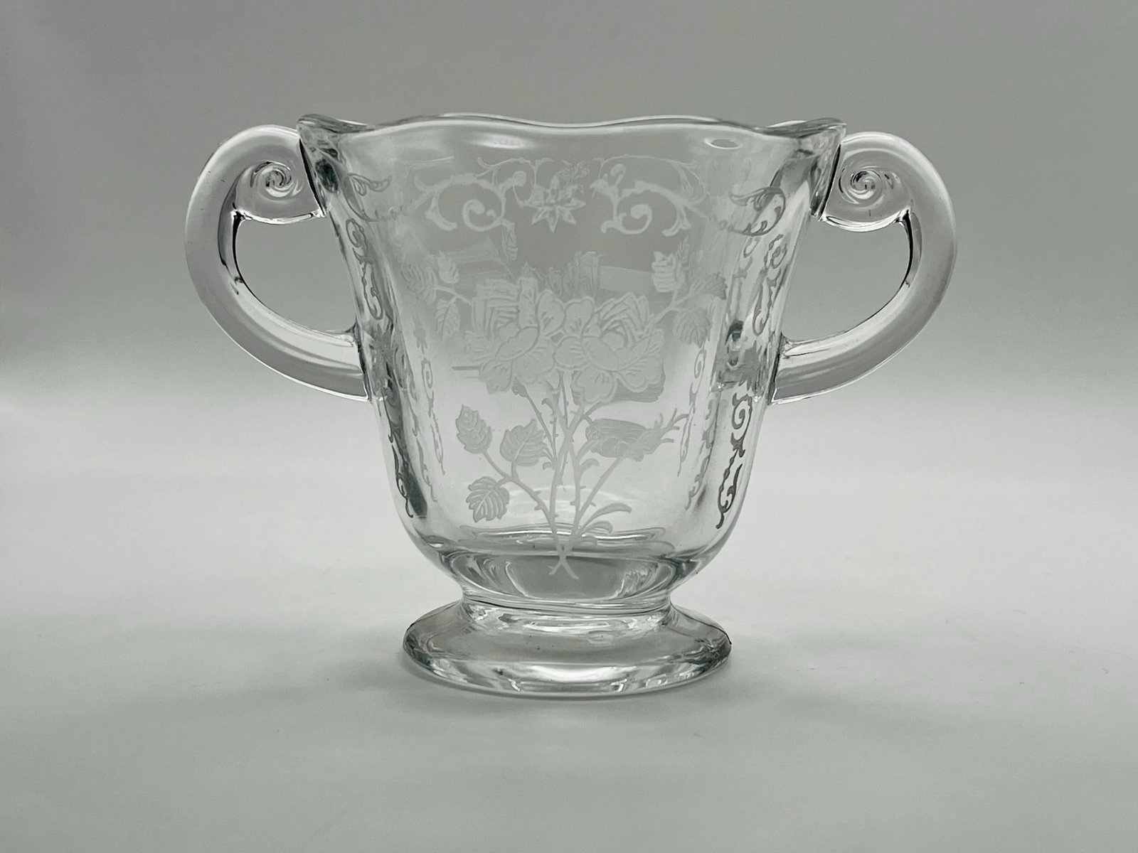 1930s Fostoria "Midnight Rose" Creamer & Open Sugar Bowl - 3