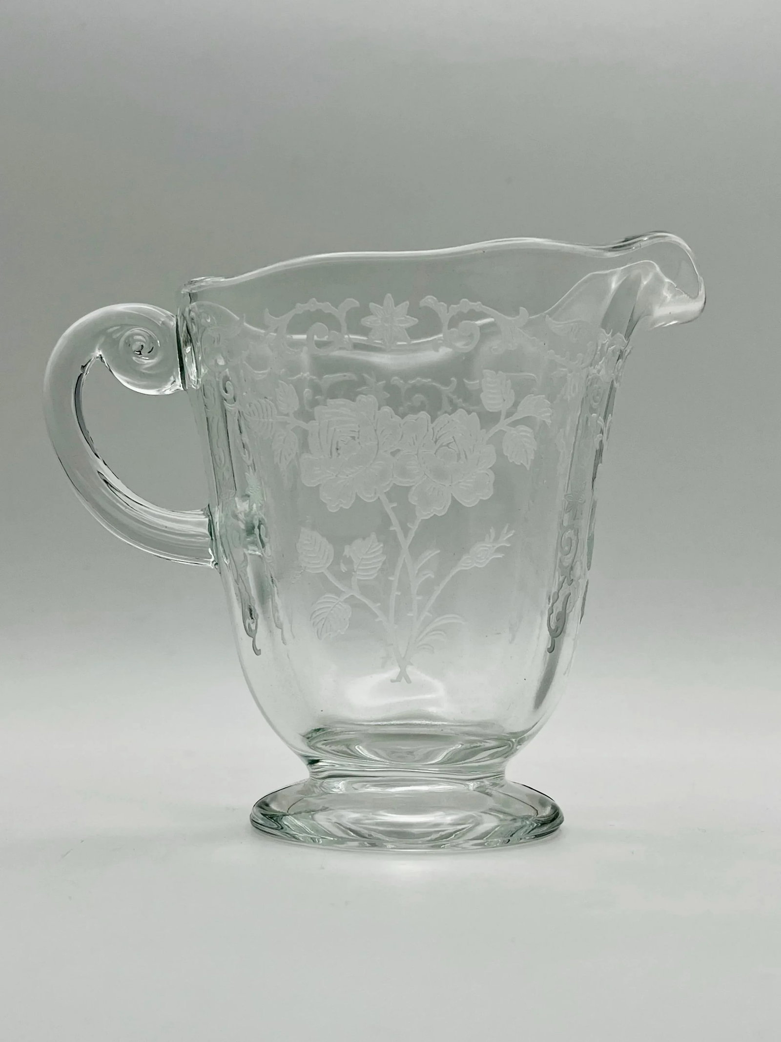 1930s Fostoria "Midnight Rose" Creamer & Open Sugar Bowl - 7