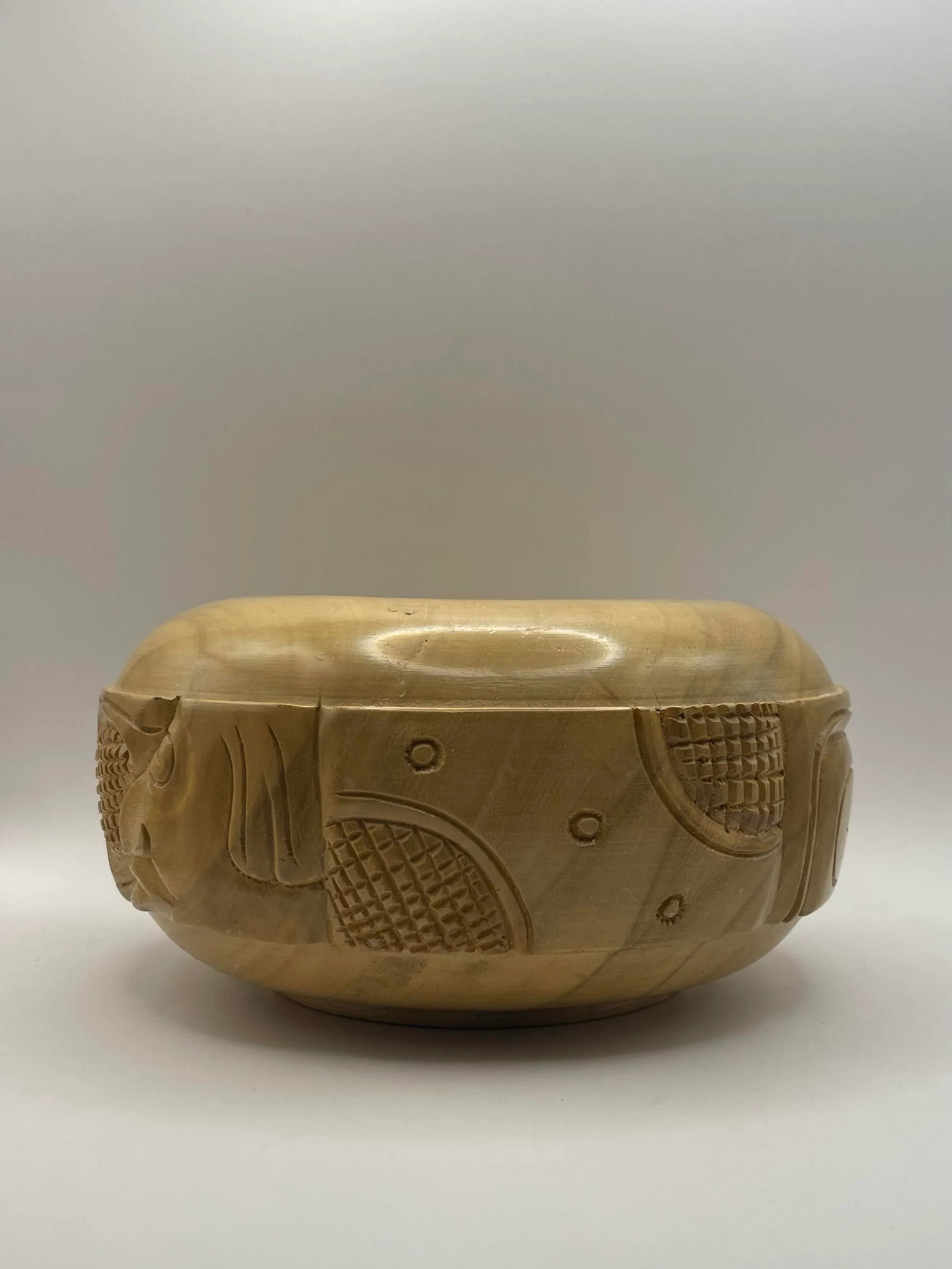Mid 20th Century Carved Wooden Decorative Bowl - 10