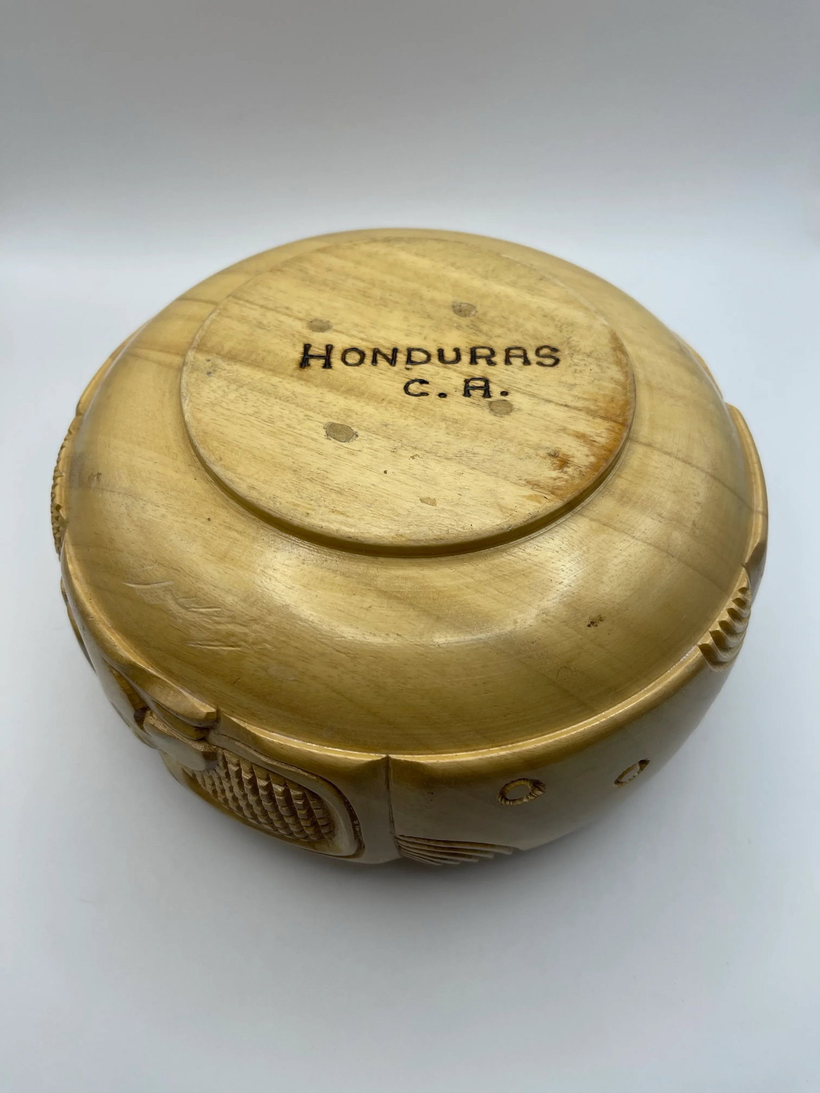 Mid 20th Century Carved Wooden Decorative Bowl - 9
