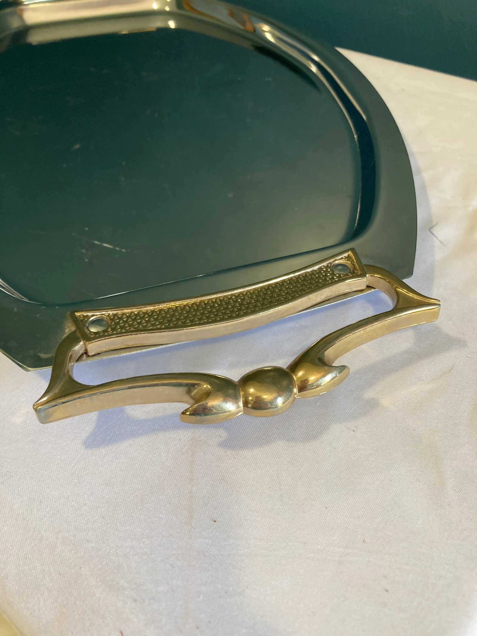 Mid 20th Century Kromex Chrome Tray With Brass Handles - 4