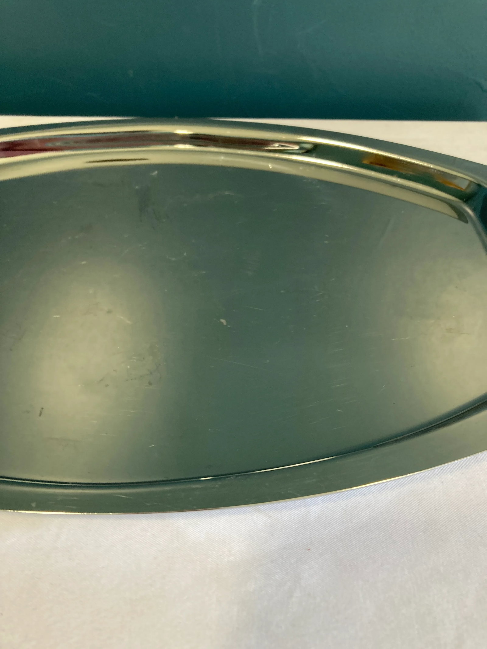 Mid 20th Century Kromex Chrome Tray With Brass Handles - 5