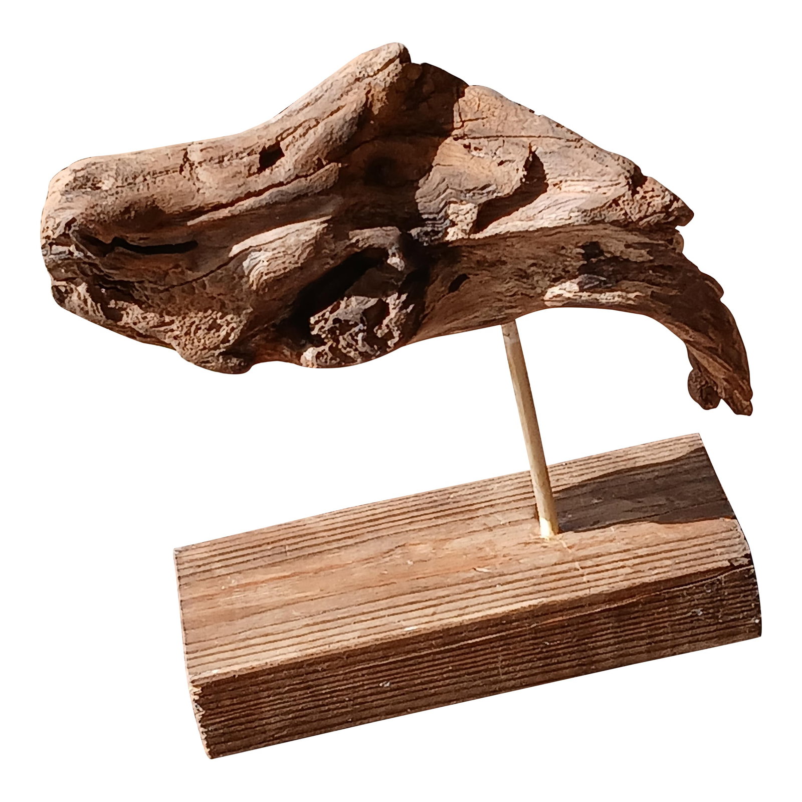 Driftwood Abstract Whale / Fish on Stand Coastal Decor: Beautiful abstract fish or whale driftwood on stand. Great coastal decor Condition: Alterations: Original Condition Unaltered Imperfections: Some Imperfections Condition Notes: Minor wear