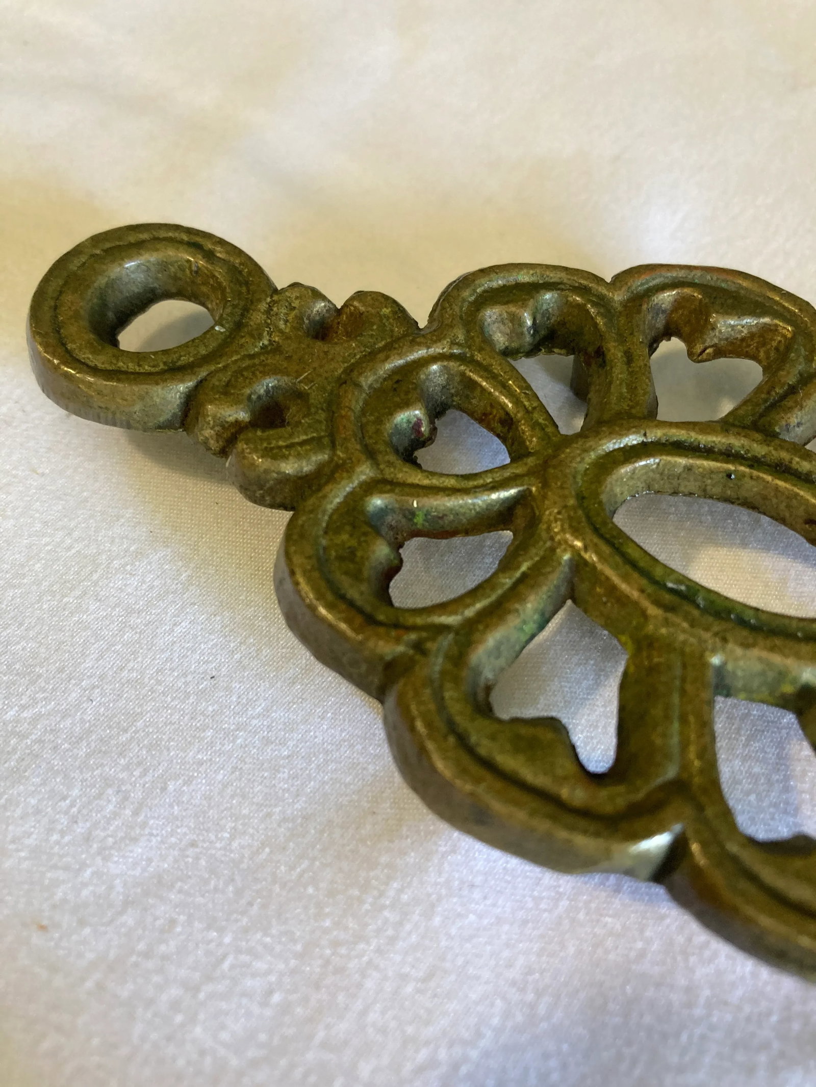 Midcentury Solid Brass Trivet - 2