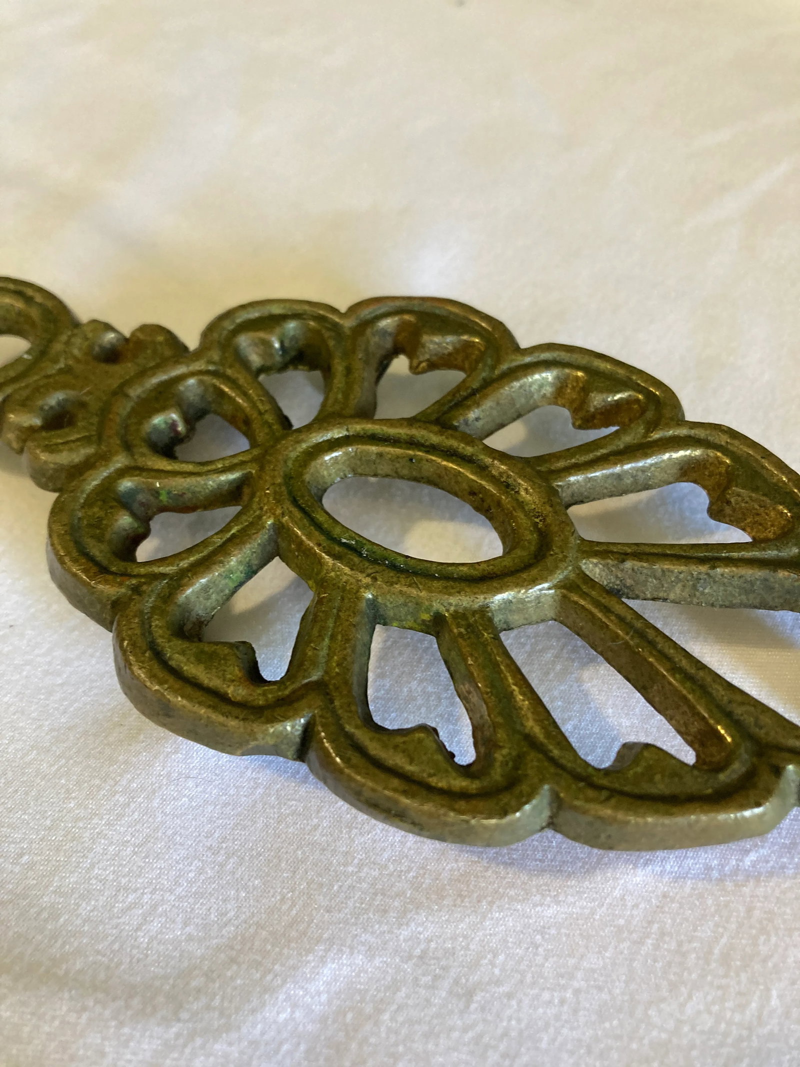 Midcentury Solid Brass Trivet - 5