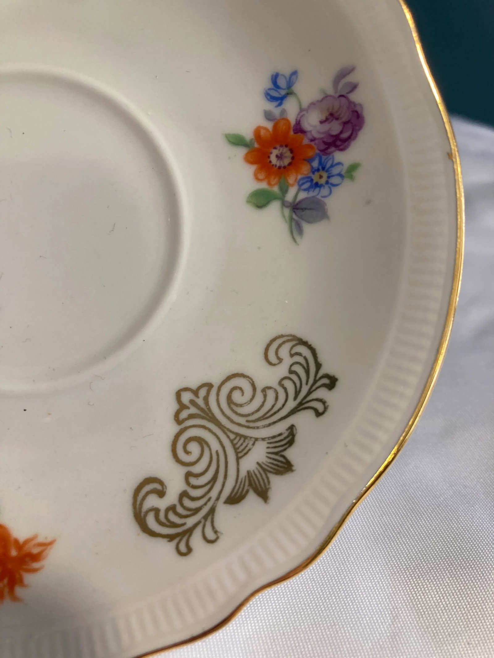 Vintage Schumann Bavaria Floral Demitasse Cup and Saucer - 8
