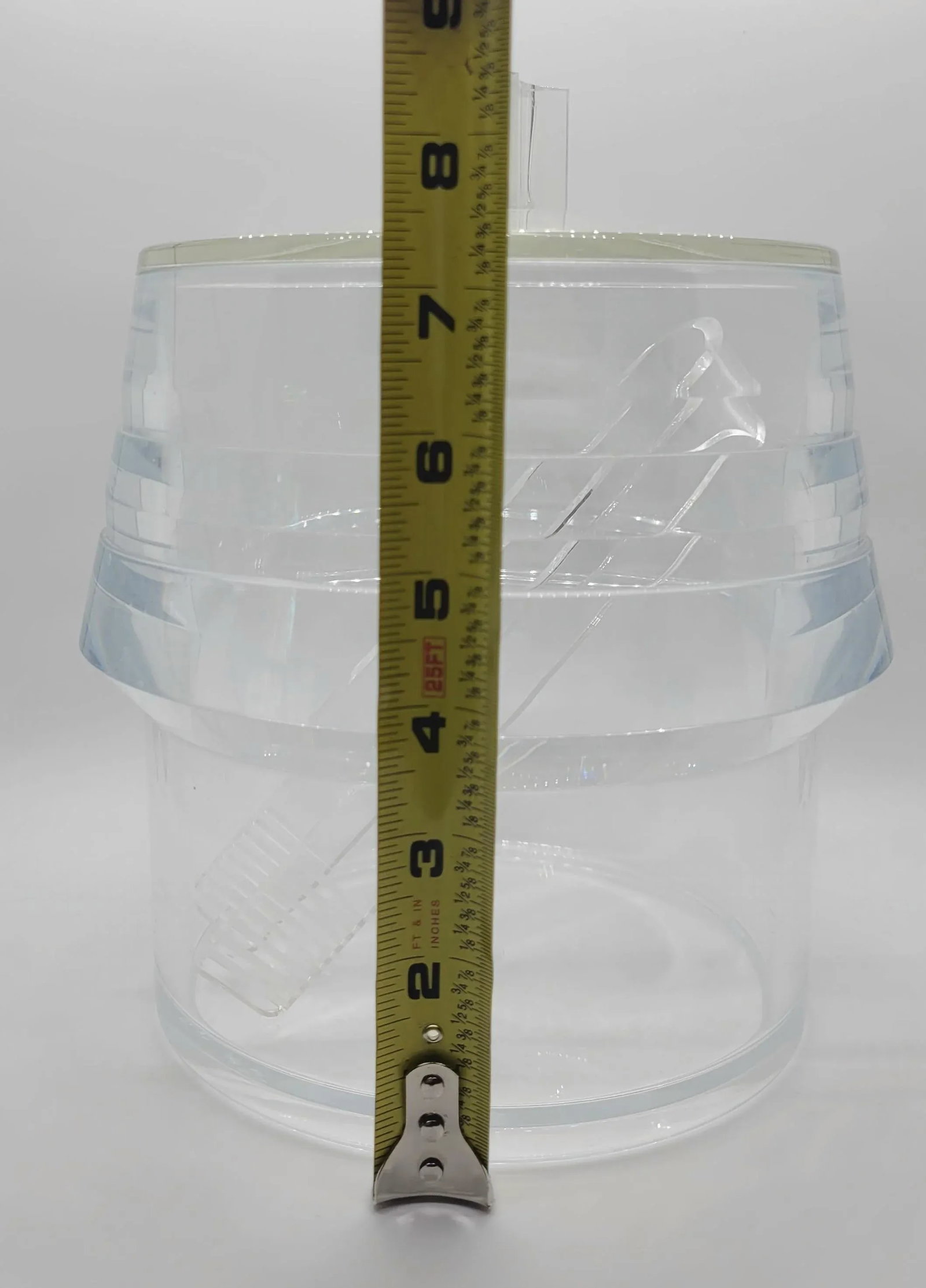 Vintage Mid Century Lucite Ice Bucket, Lid, and Tongs Arch Alfio Di Bella Italy - 3