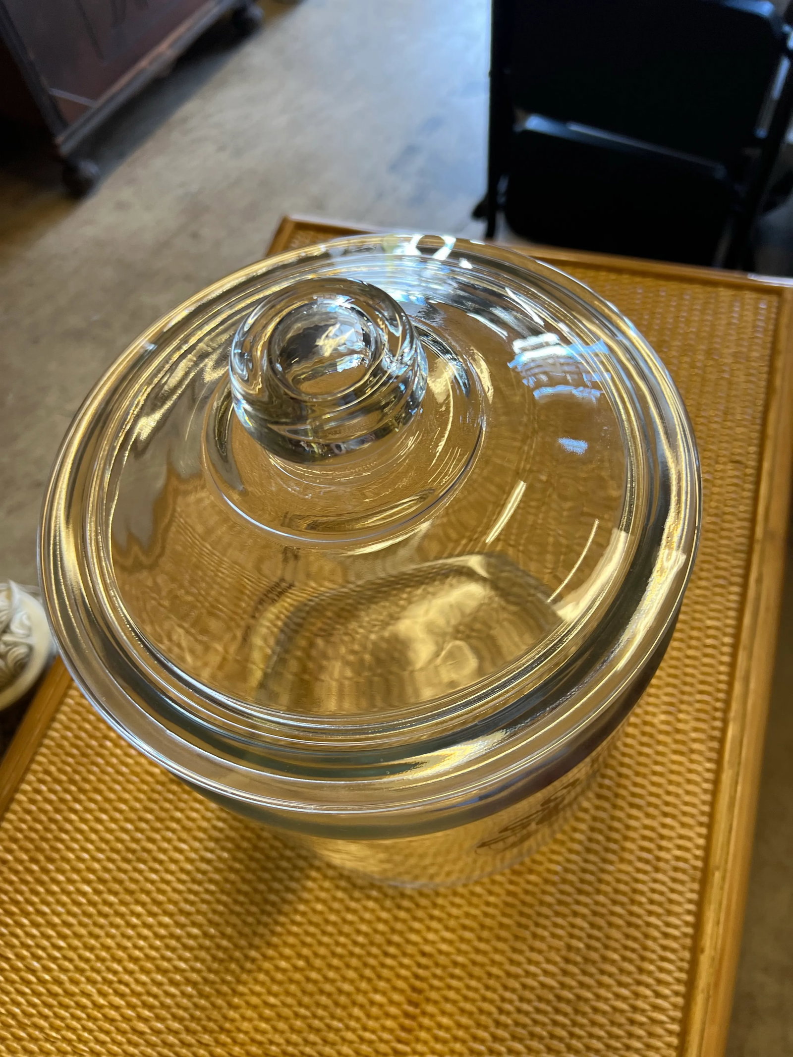 Vintage "Cookie World" Advertising Counter Snack Glass Jar With Lid - 3