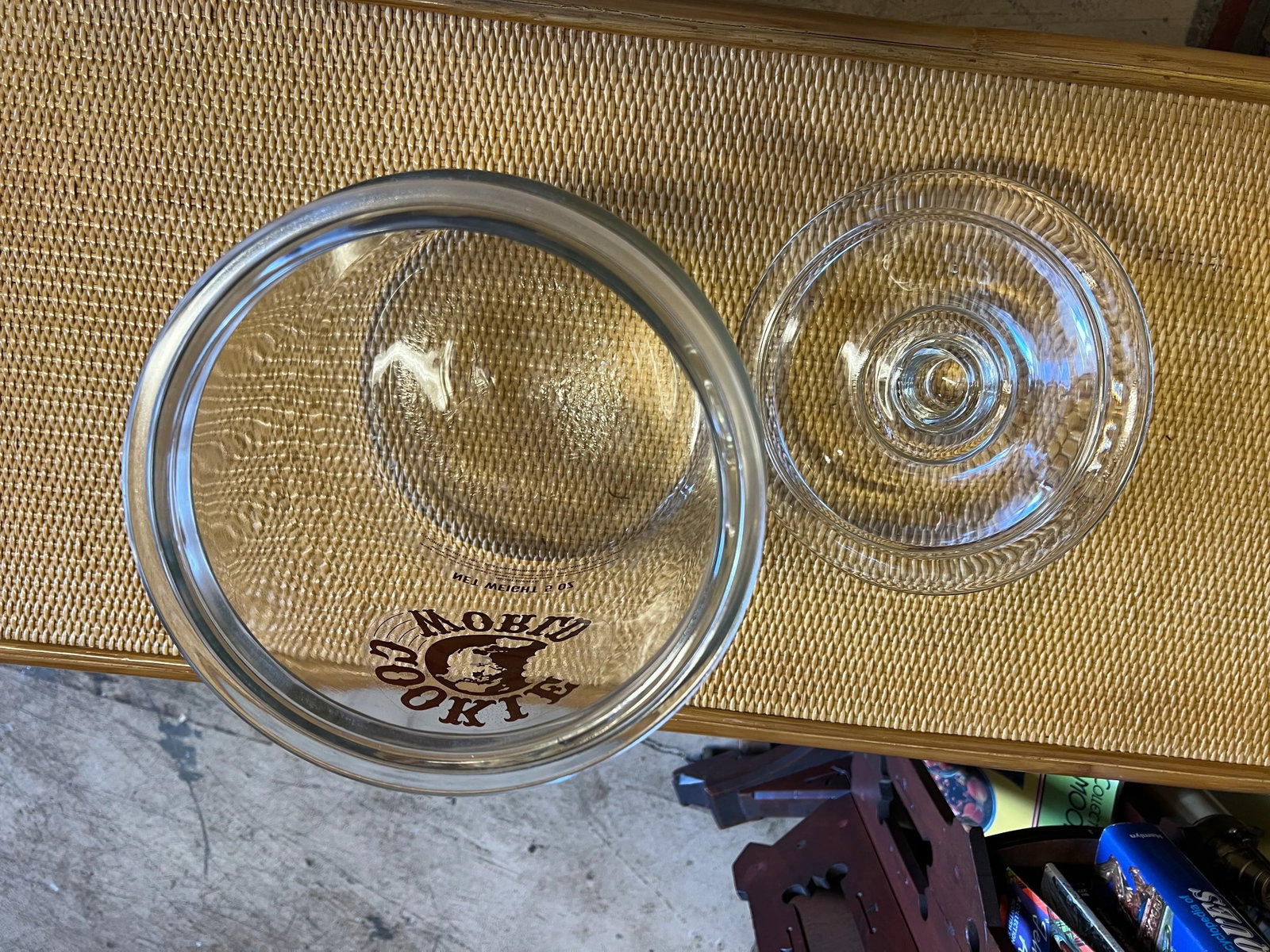 Vintage "Cookie World" Advertising Counter Snack Glass Jar With Lid - 7