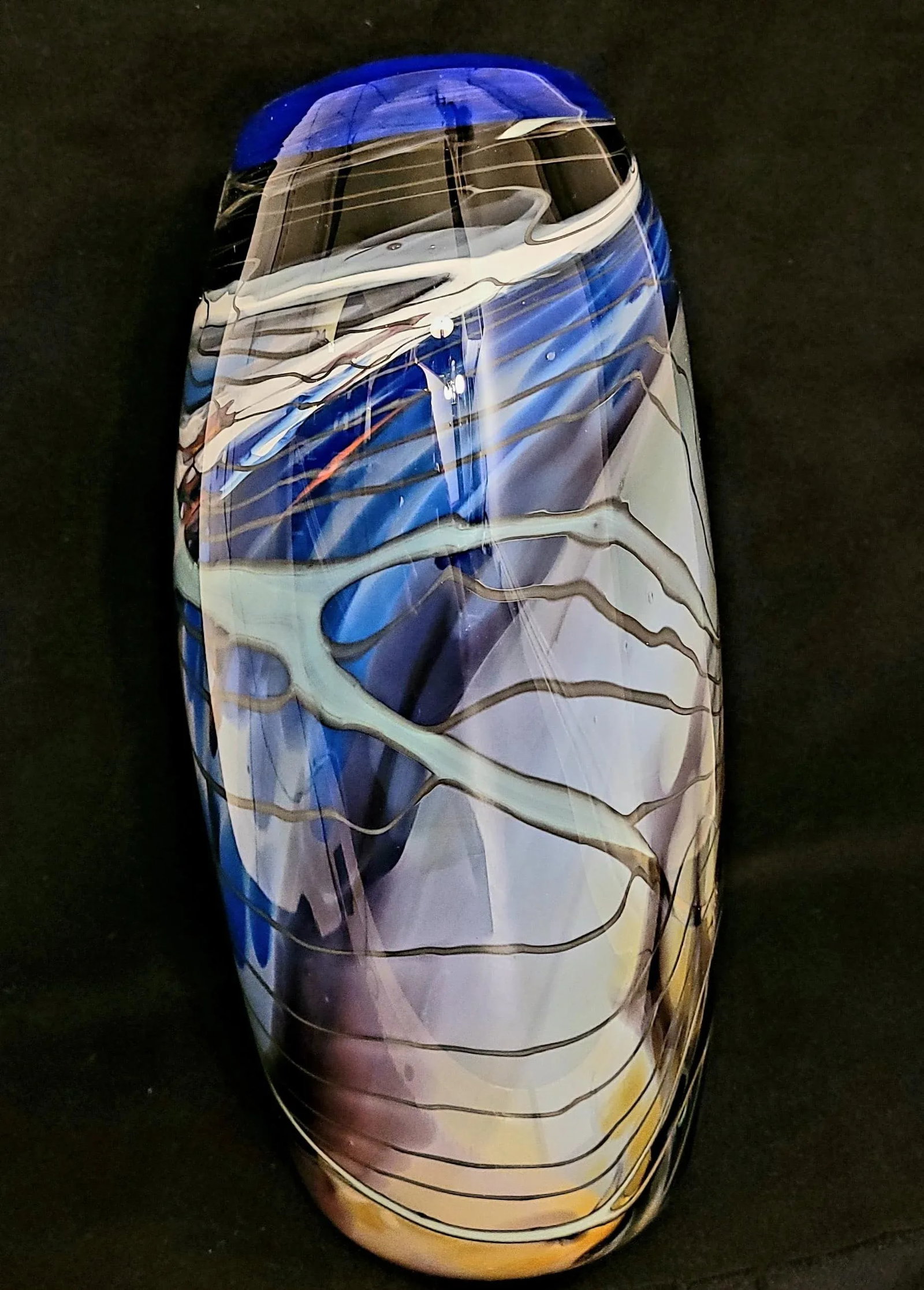 Signed Late 20th Century Hand Blown Art Glass Vase - 7