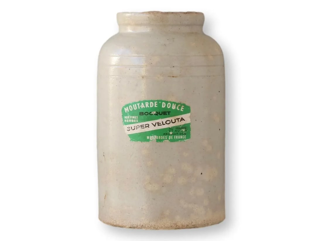 Early 20th Century French 1 Litre "Master" Mustard Crock - 3