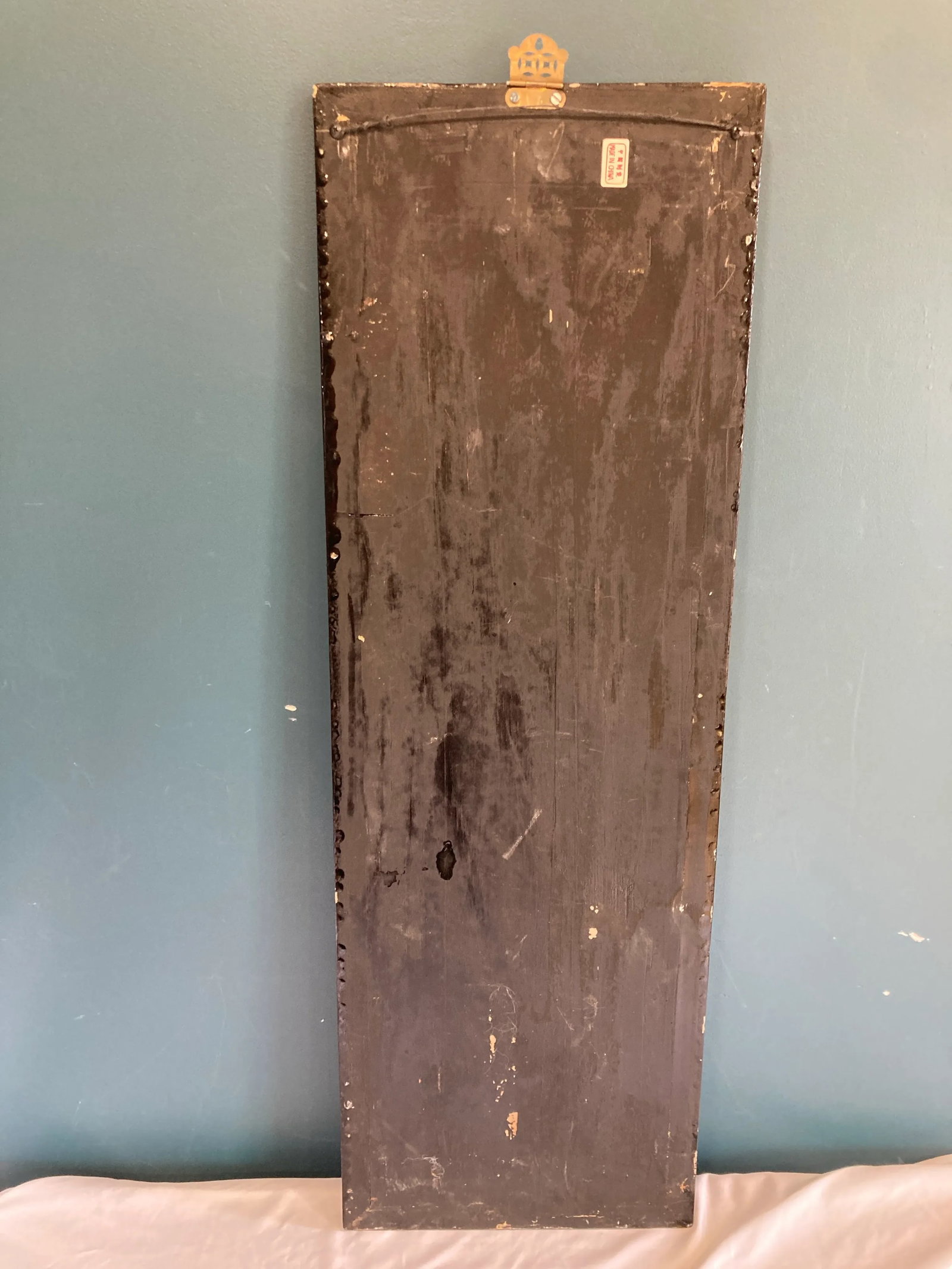 1960s Asian Chinoiserie Mother of Pearl Wall Panel With Black Lacquer - 10