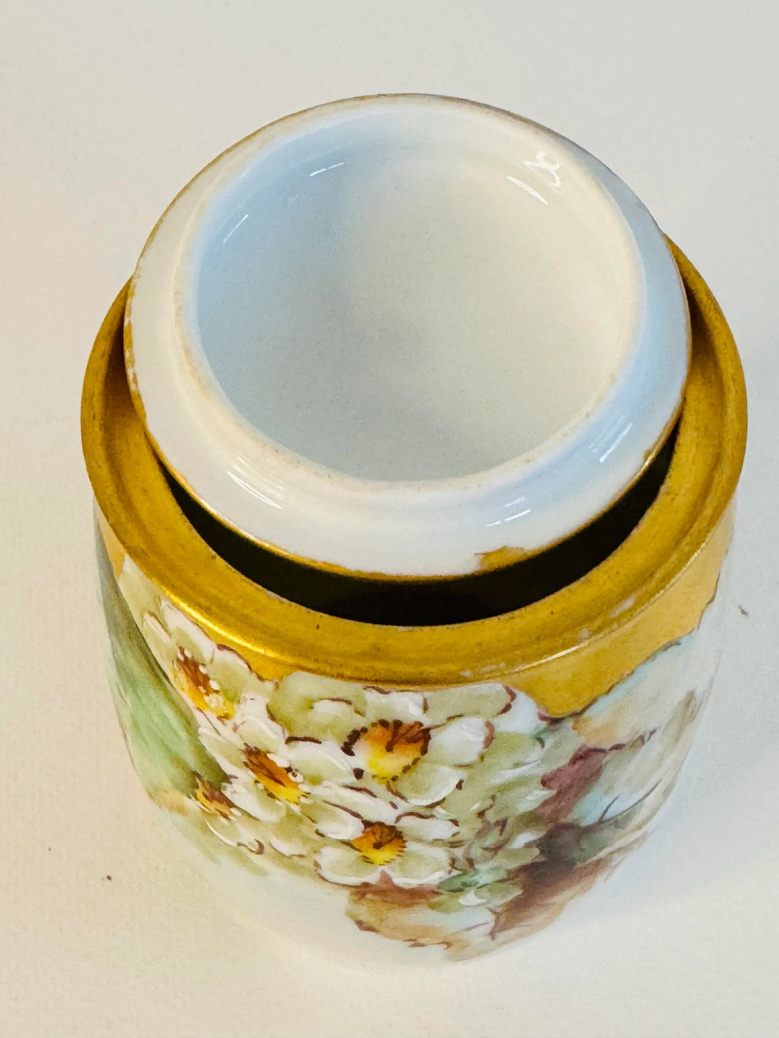 Vintage Limoges France Handpainted Condiment Jar - 5