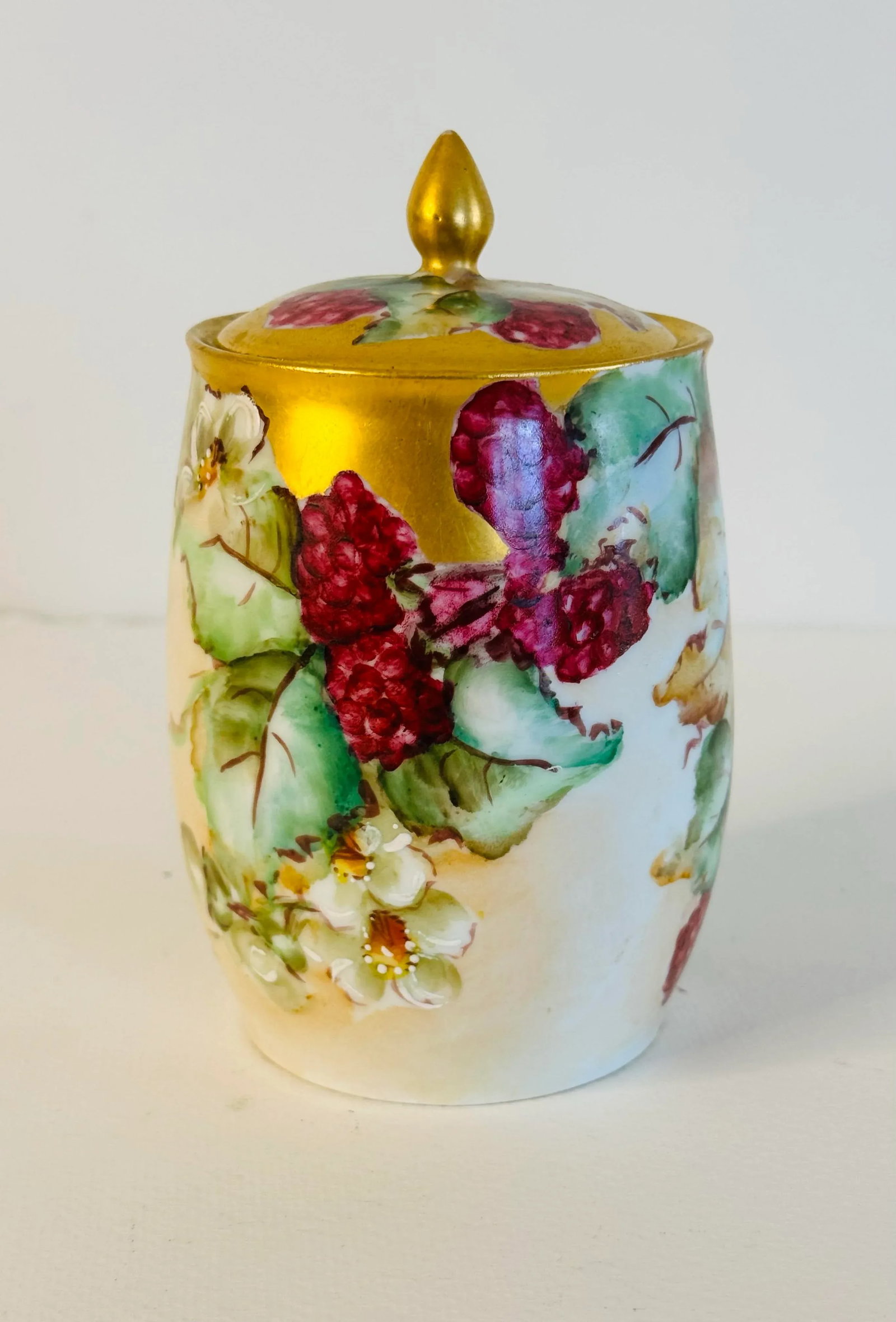 Vintage Limoges France Handpainted Condiment Jar - 6