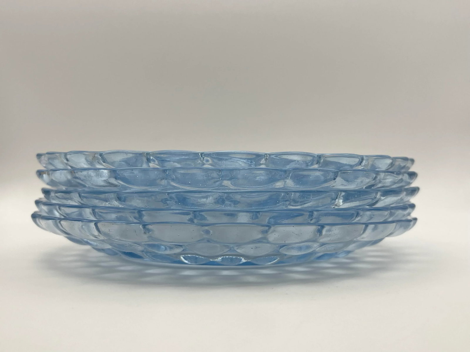 1930s Pale Blue Bubble Dessert Plates- Set of 5 - 7