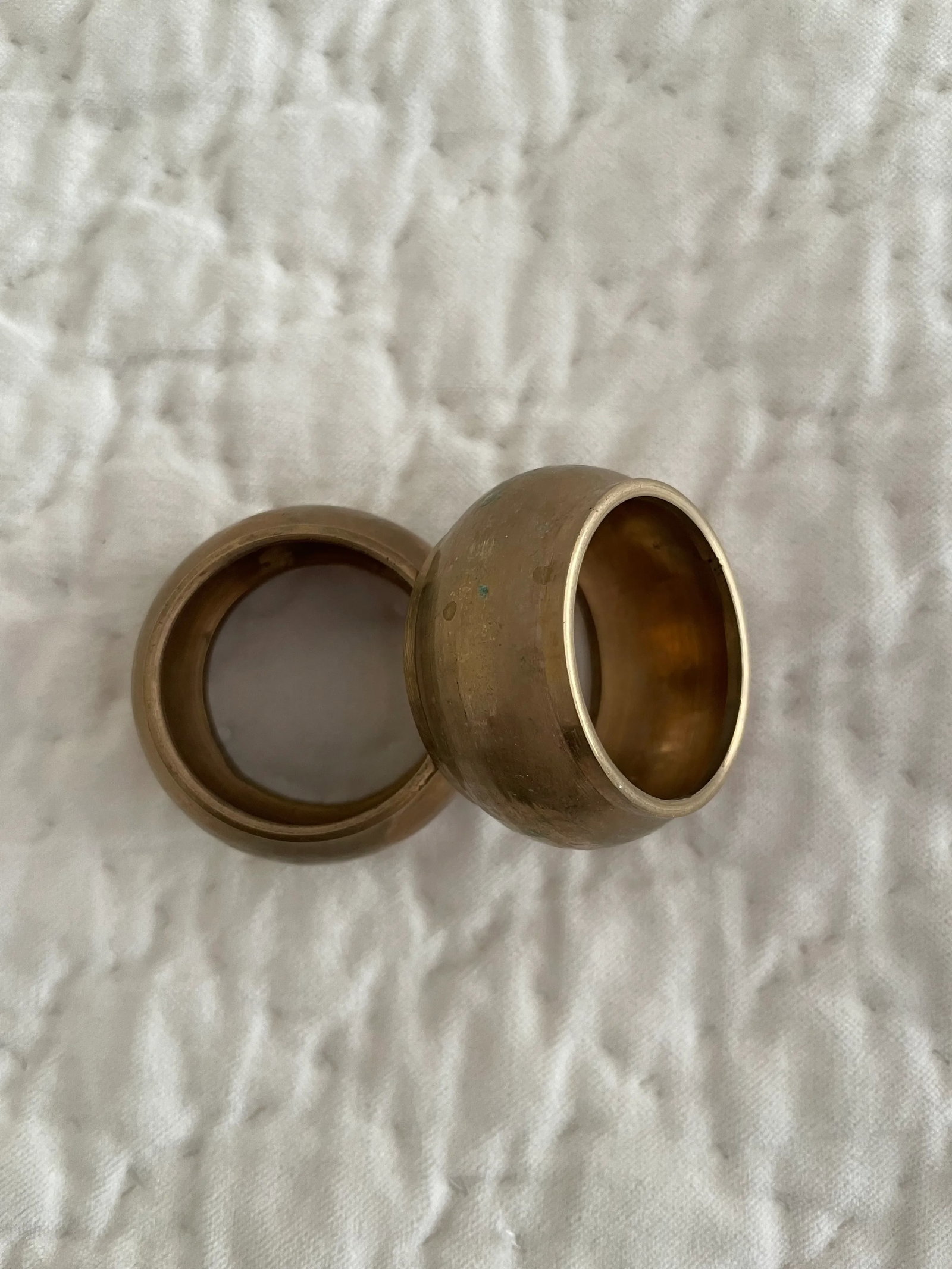 Set of 2 Vintage Brass Napkin Rings - 4