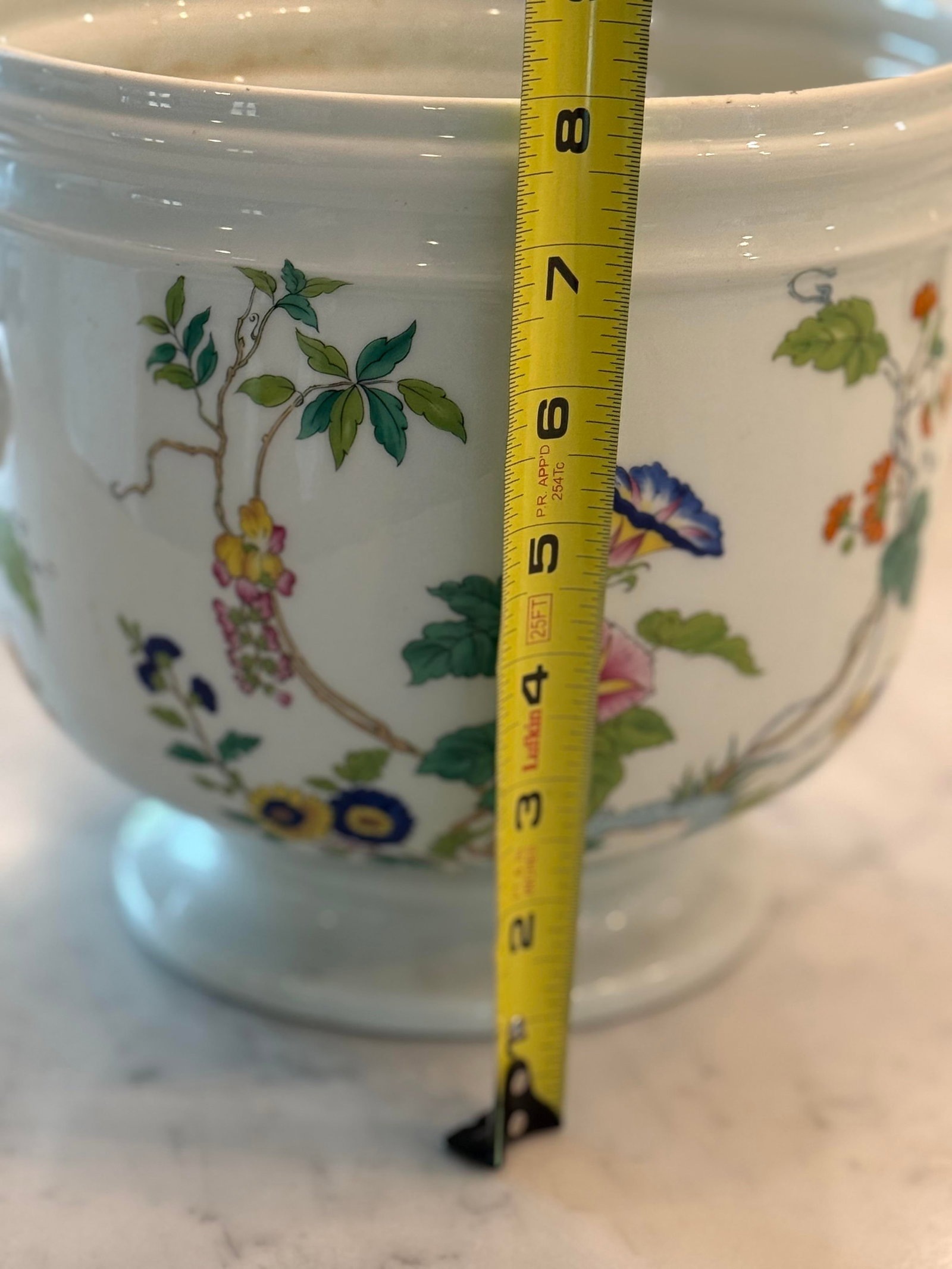 1970s Royale Limoges France "Paradis Bleu" Cachepot - 5