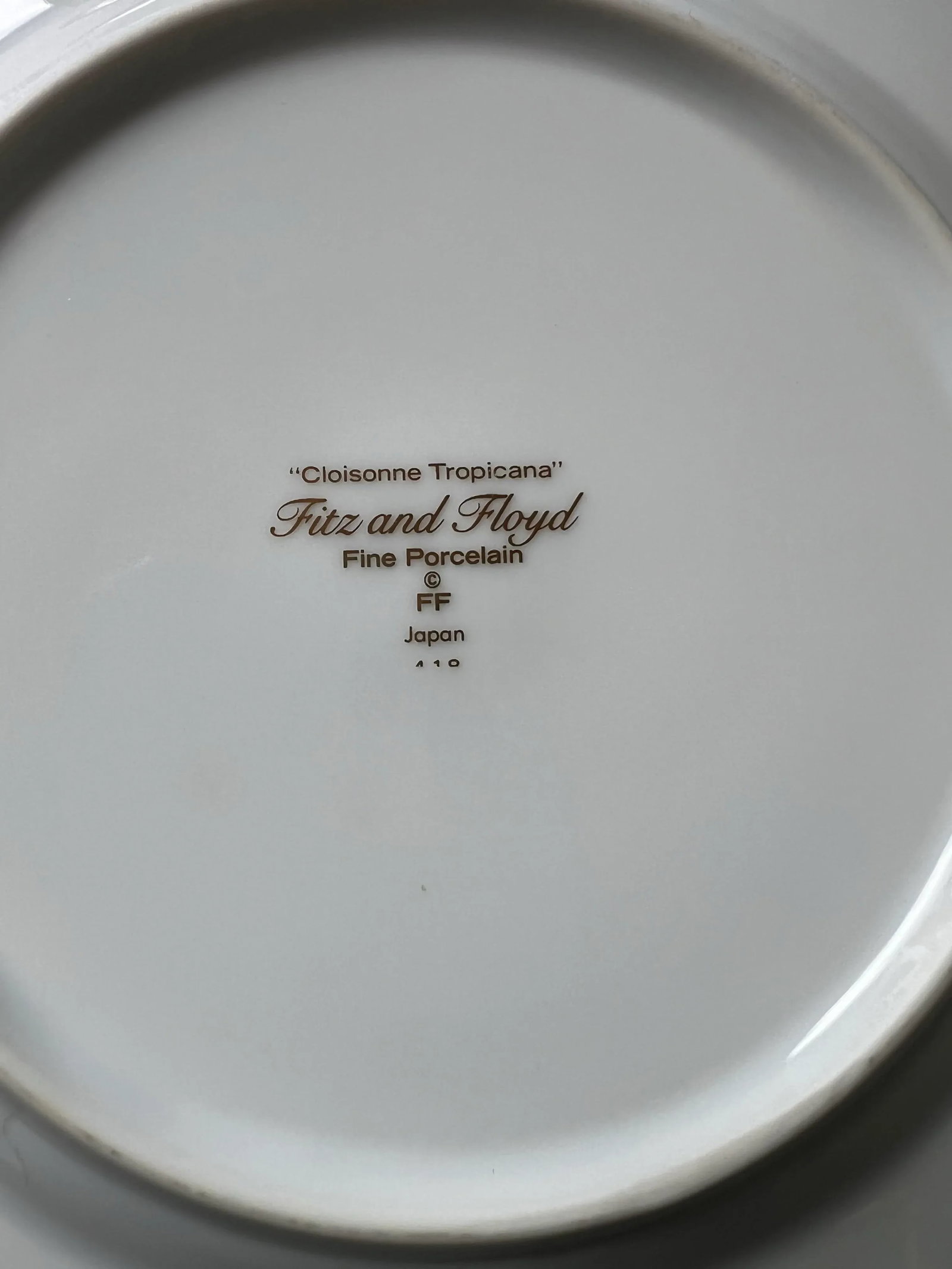 Vintage Fitz and Floyd Tropical Pattern Bread Plates- A Pair - 3