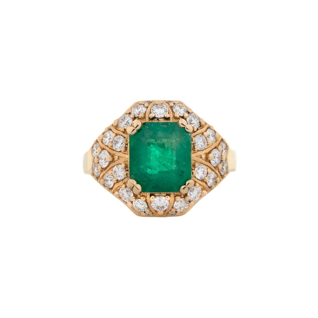 Gia Certified 2.0cts Colombian Emerald Diamond Ring in 14k Gold | Em 9X7mm, Size 6.75 - 2