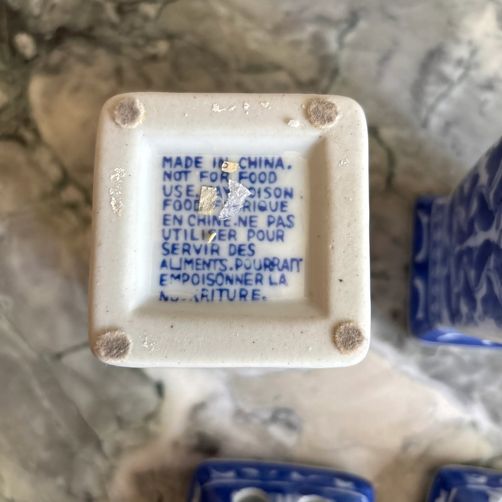 1990s Bombay Company Blue & White Porcelain Flower Floral Frog Vases - A Pair - 7