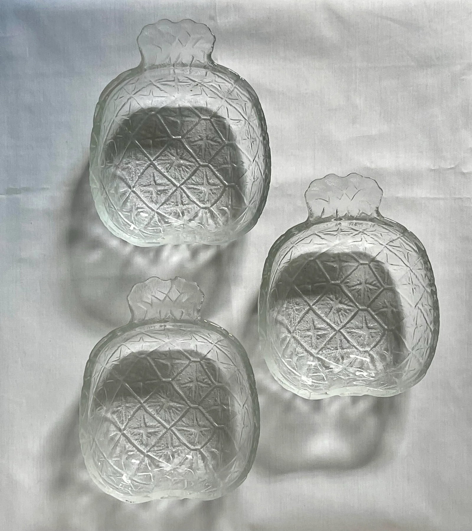 Vintage Glass Pineapple Dishes- Set of 3 - 2