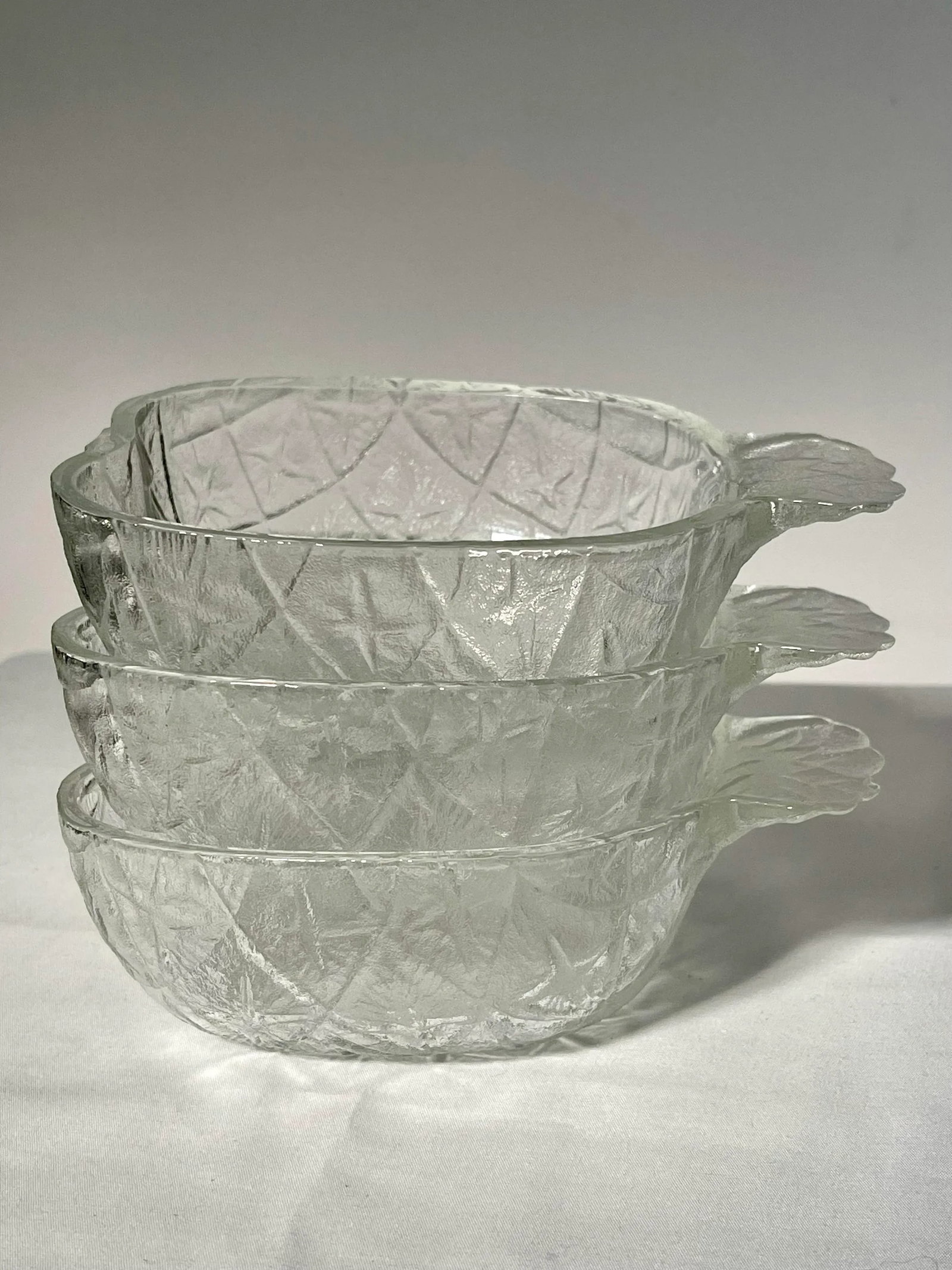 Vintage Glass Pineapple Dishes- Set of 3 - 8