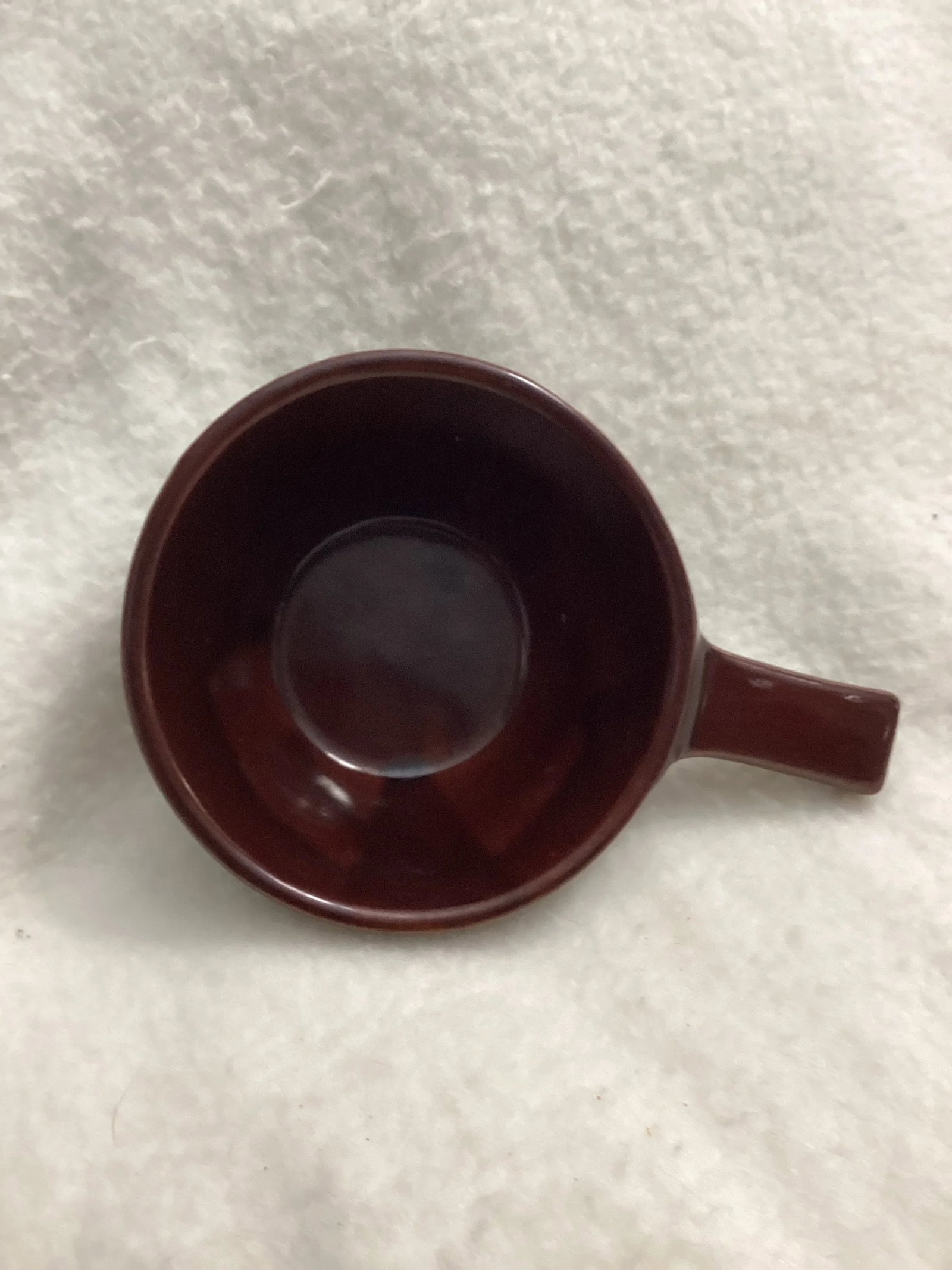 1970s Brown Glazed Stoneware Chili Bowl With Handle - 3