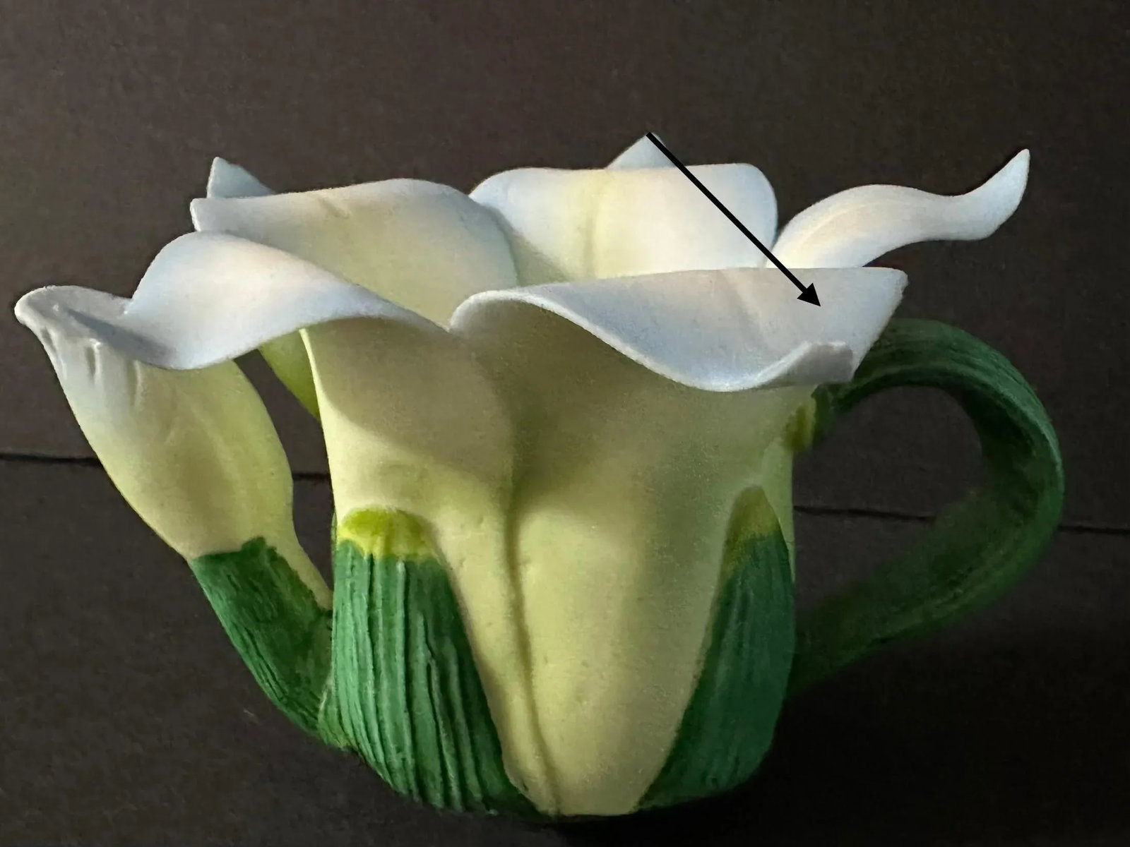 Vintage Late 20th Century Ceramic Hand Painted Teapot Flower Shaped Candlestick Holder - 4