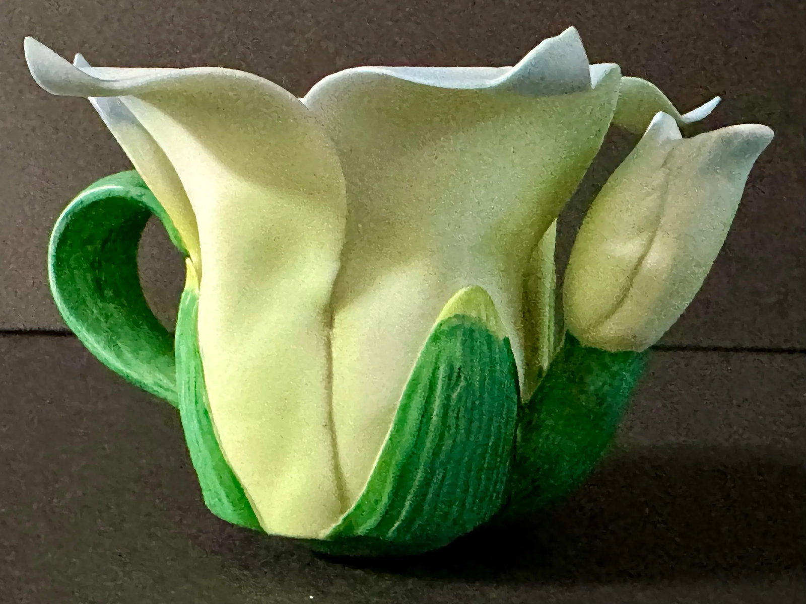 Vintage Late 20th Century Ceramic Hand Painted Teapot Flower Shaped Candlestick Holder - 5