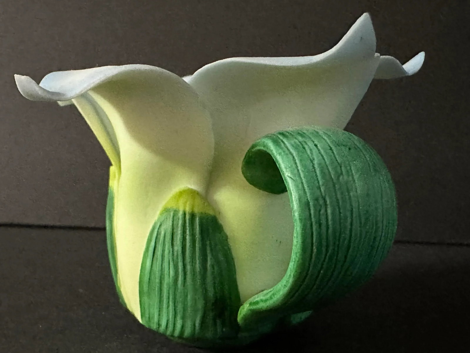 Vintage Late 20th Century Ceramic Hand Painted Teapot Flower Shaped Candlestick Holder - 6