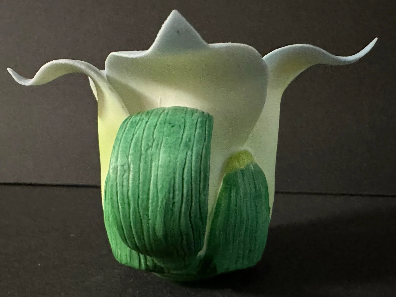 Vintage Late 20th Century Ceramic Hand Painted Teapot Flower Shaped Candlestick Holder - 8