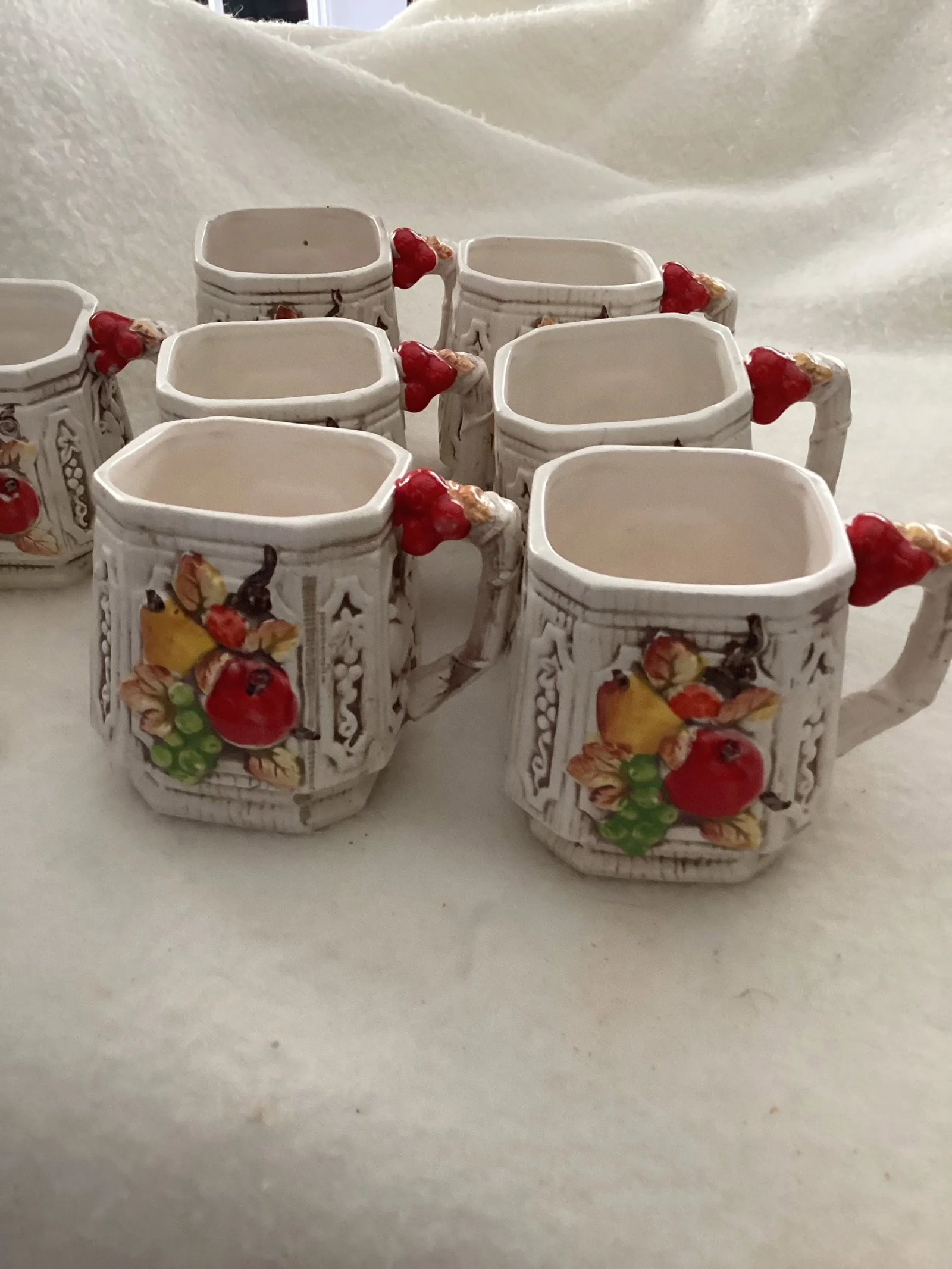1960s Trends Japanese Fruit Sugar/Creamer With 6 Cups- 8 Pieces - 2