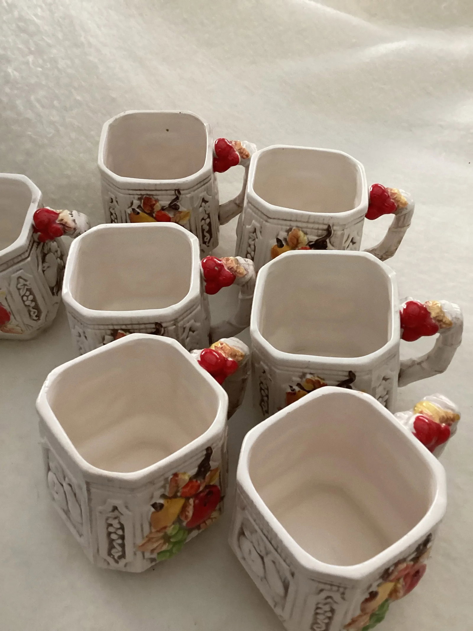 1960s Trends Japanese Fruit Sugar/Creamer With 6 Cups- 8 Pieces - 4