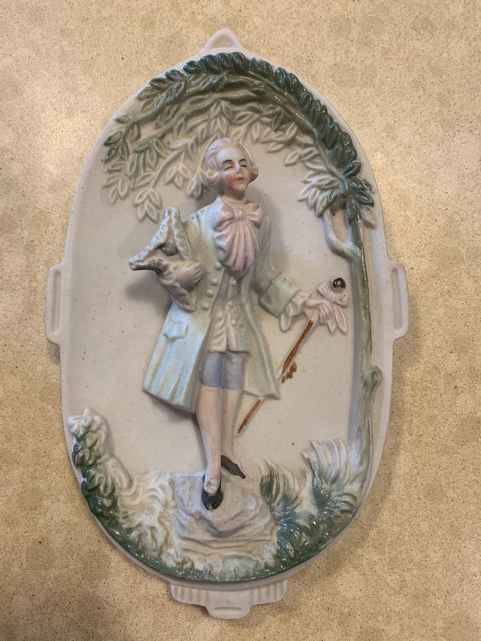 Mid 20th Century Victorian China Wall Figures - a Pair - 3