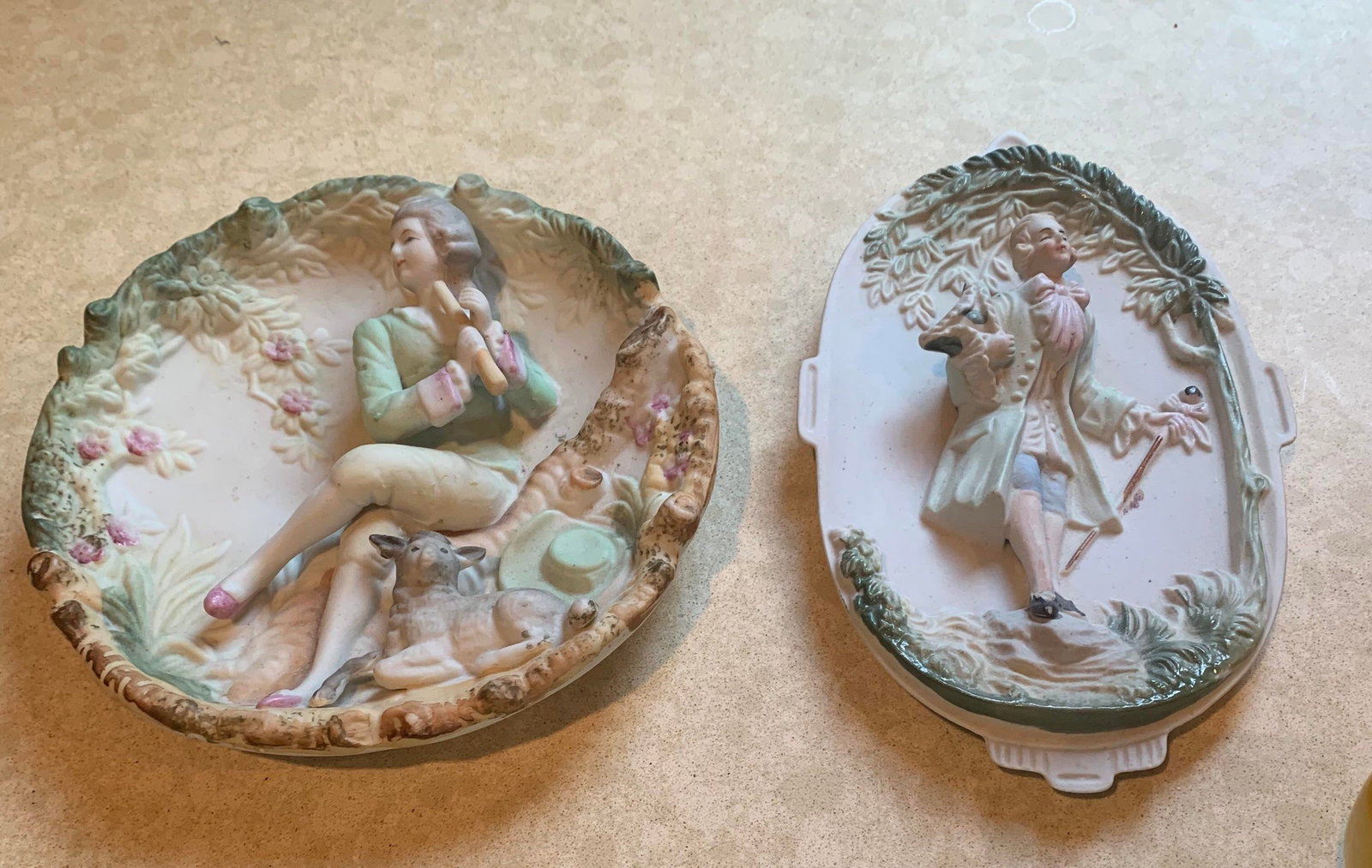 Mid 20th Century Victorian China Wall Figures - a Pair - 7