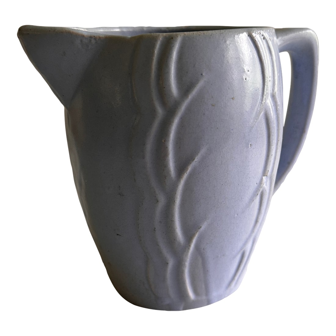 Stoneware Pottery Pitcher, Pottery Vessel, Vintage Pottery , Vintage Pottery Pitcher, Flower Pitcher: Stoneware Pottery pitcher, pottery vessel, vintage pottery , vintage pottery pitcher, flower pitcher vintage pottery pitcher in matte blue art deco design Good vintage condition No cracks or chips Mea