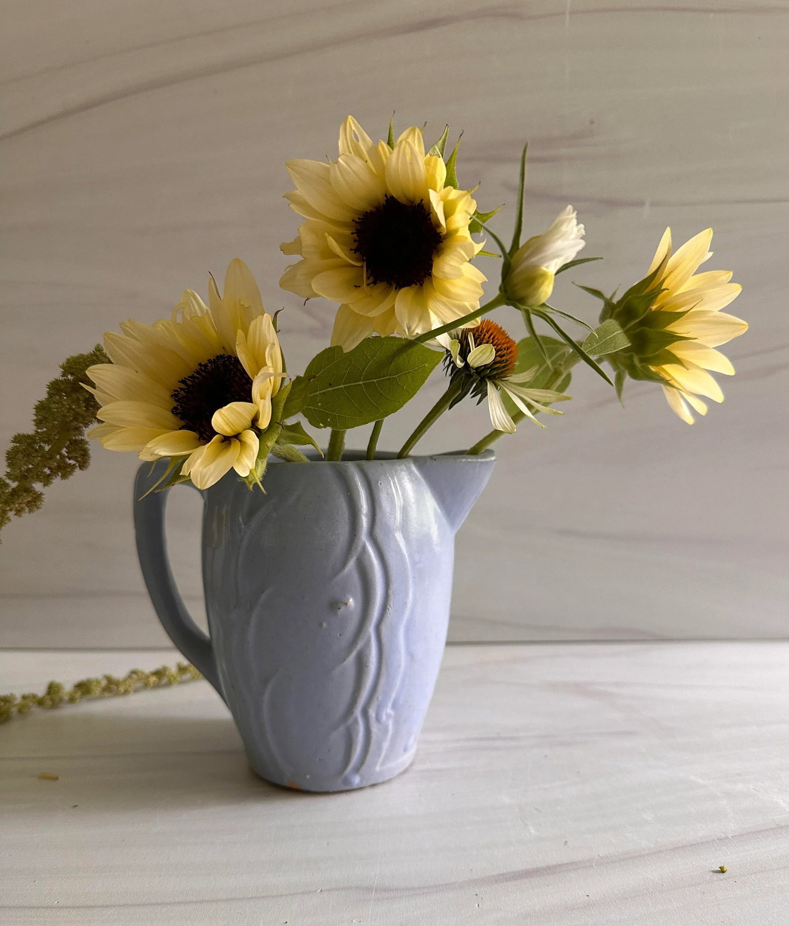 Stoneware Pottery Pitcher, Pottery Vessel, Vintage Pottery , Vintage Pottery Pitcher, Flower Pitcher - 4