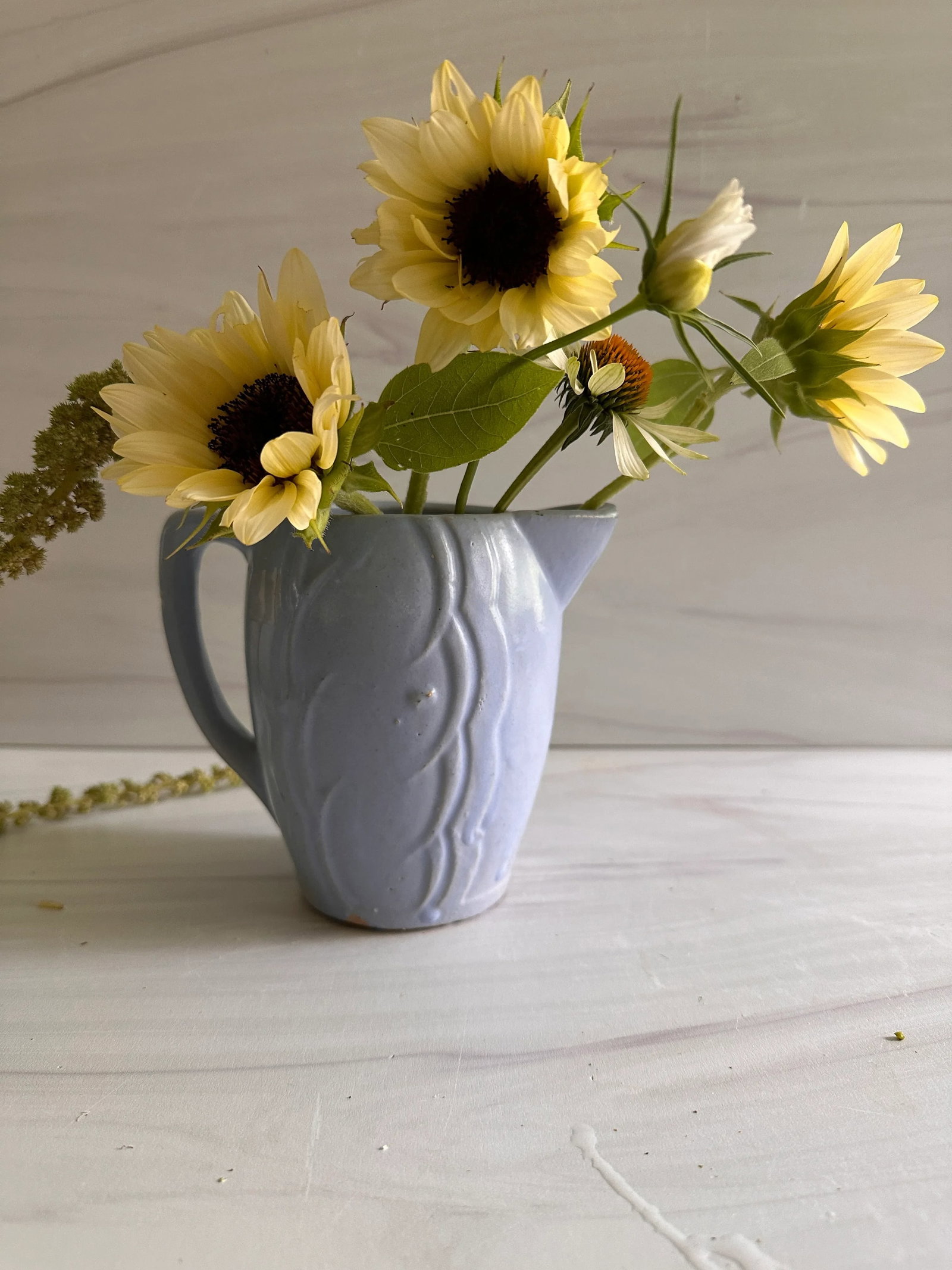 Stoneware Pottery Pitcher, Pottery Vessel, Vintage Pottery , Vintage Pottery Pitcher, Flower Pitcher - 7