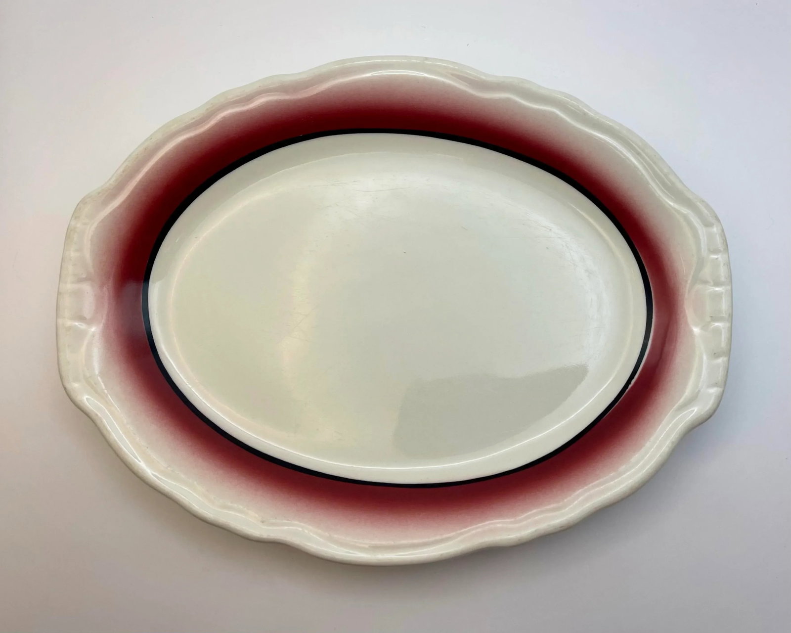 1940s Homer Laughlin Faded Rose Border Small Platter - 5