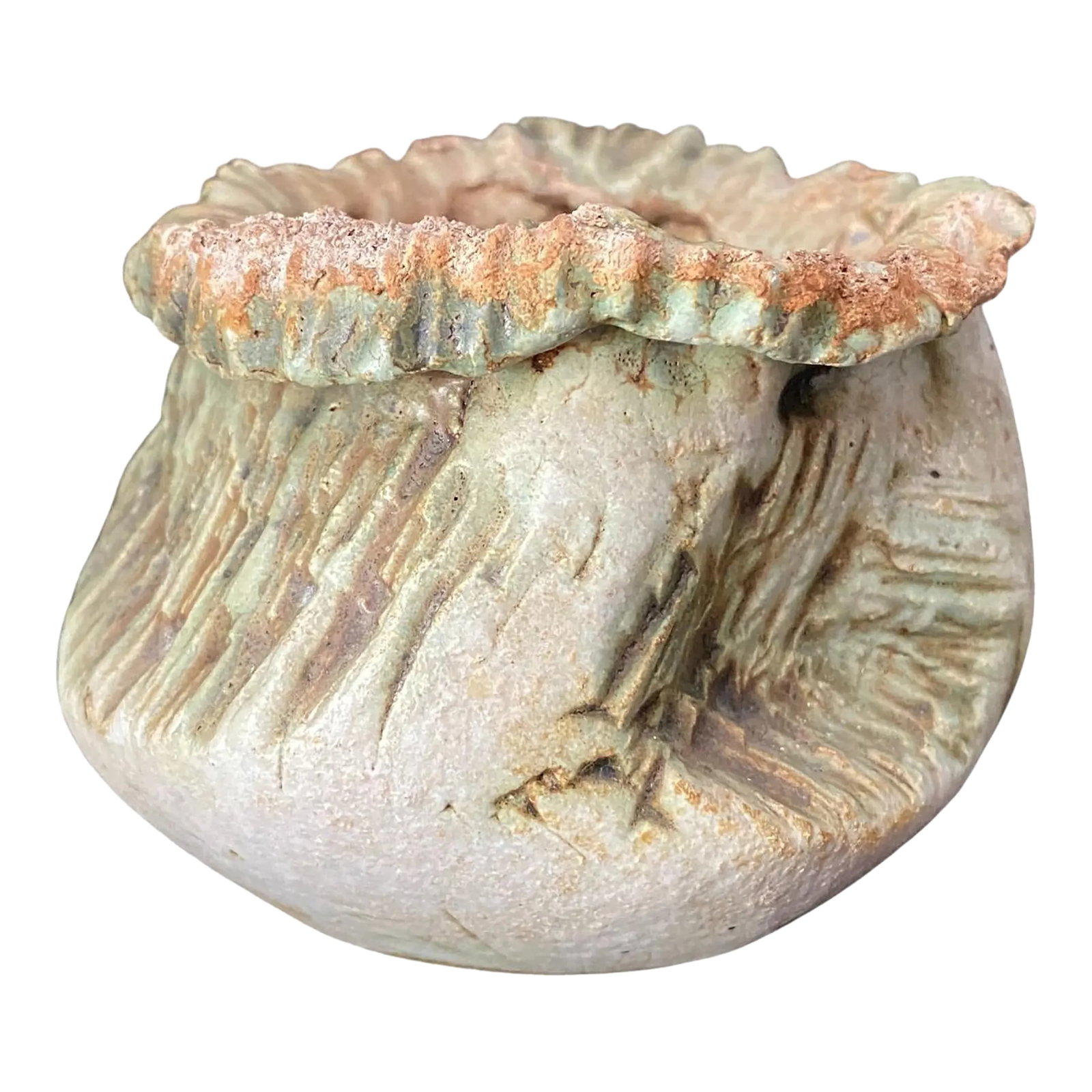 Signed Studio Art Pottery Ceramic Planter Vase Pot, Strassman: Signed Studio Art Pottery Ceramic Planter Vase Pot, Strassman Roughly 4 - 4.5" wide Stands 3.25" tall Opening roughly 2.5 - 2.75" Condition: Alterations: Original Condition Unaltered Imperfections: