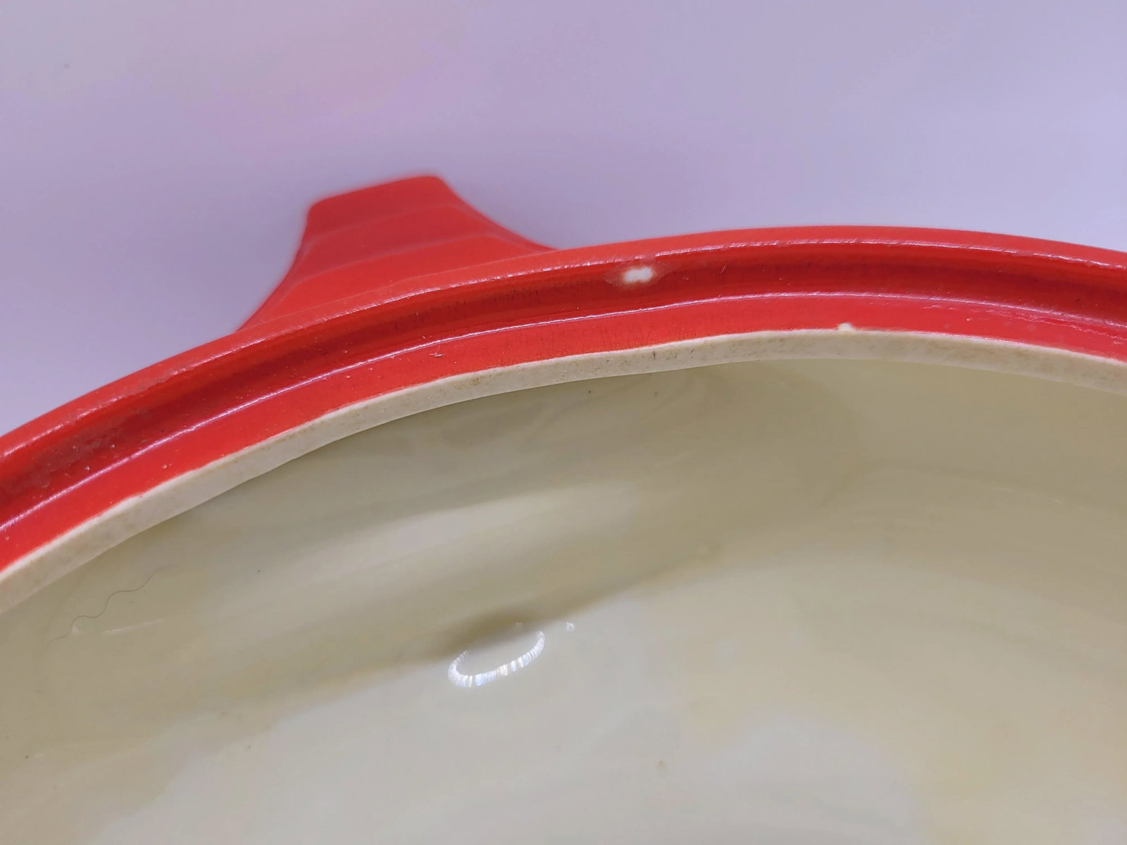 Vintage Red Hall Pottery Art Deco Sundial Covered Casserole Dish - 13