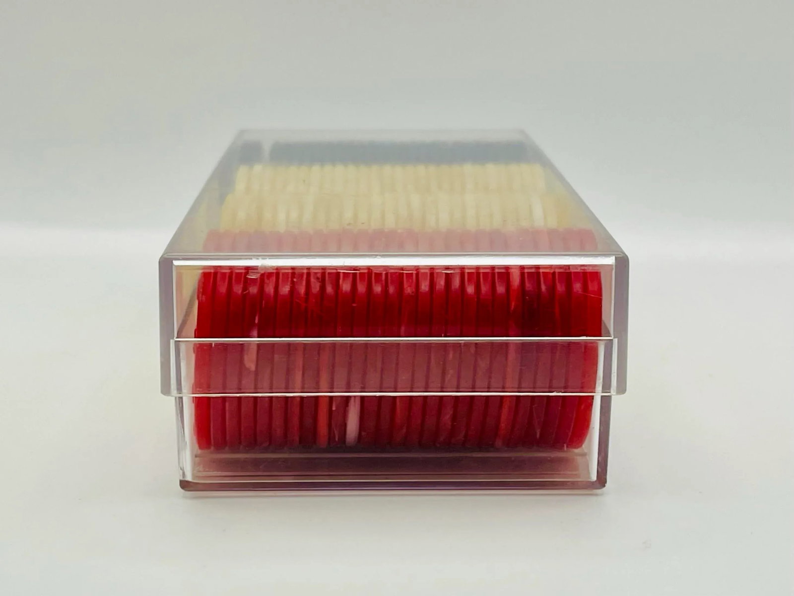 Vintage Marbleized Poker Chips With Clear Case - 10